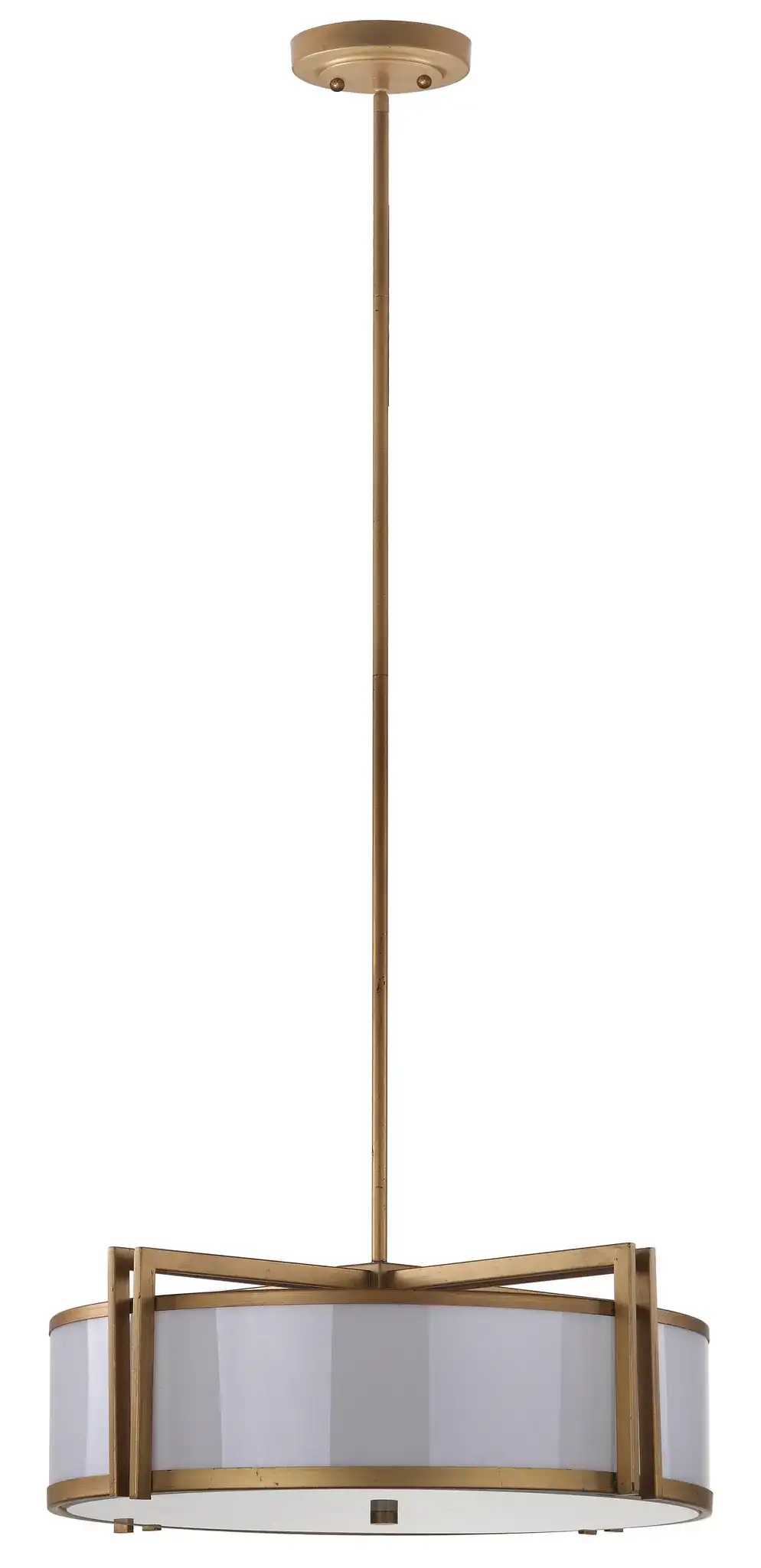 Orb Drum Pendant in Gold, detail view