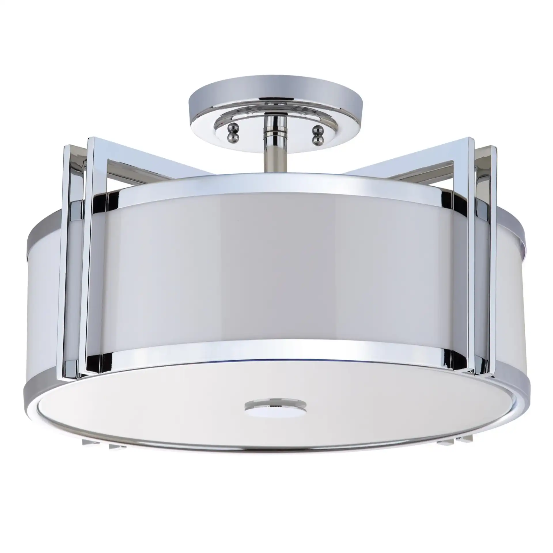 Orb Drum Ceiling Light in Chrome, detail view