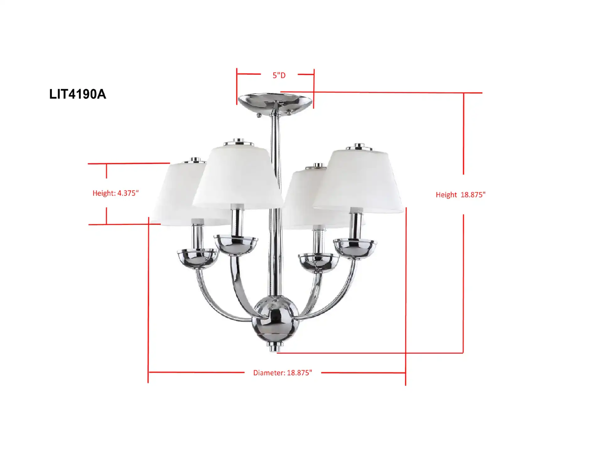 Yardley Chandelier in Chrome, detail view