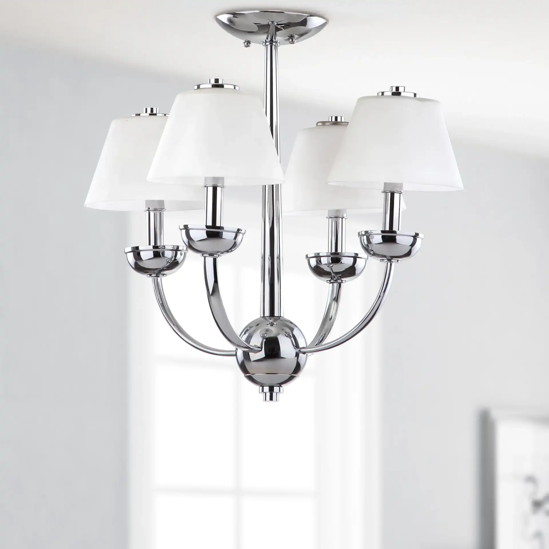 Yardley Chandelier in Chrome in a styled room