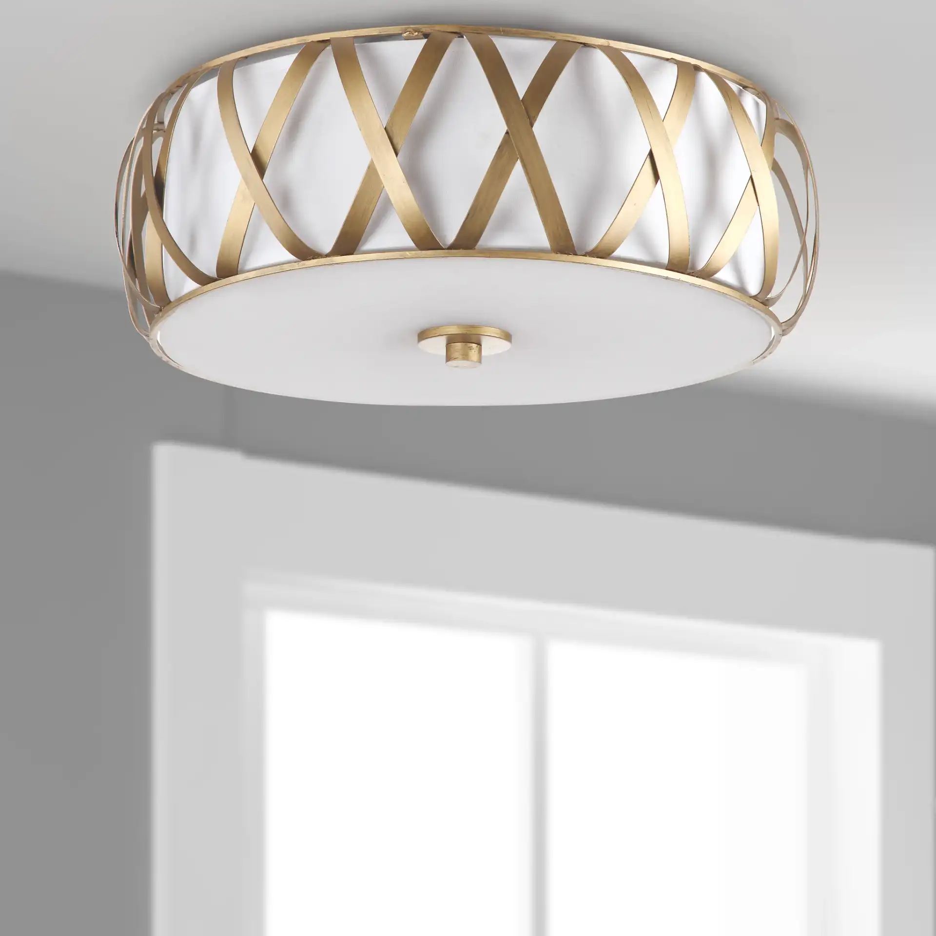 Charing Cross Ceiling Light in Antique Gold in a styled room