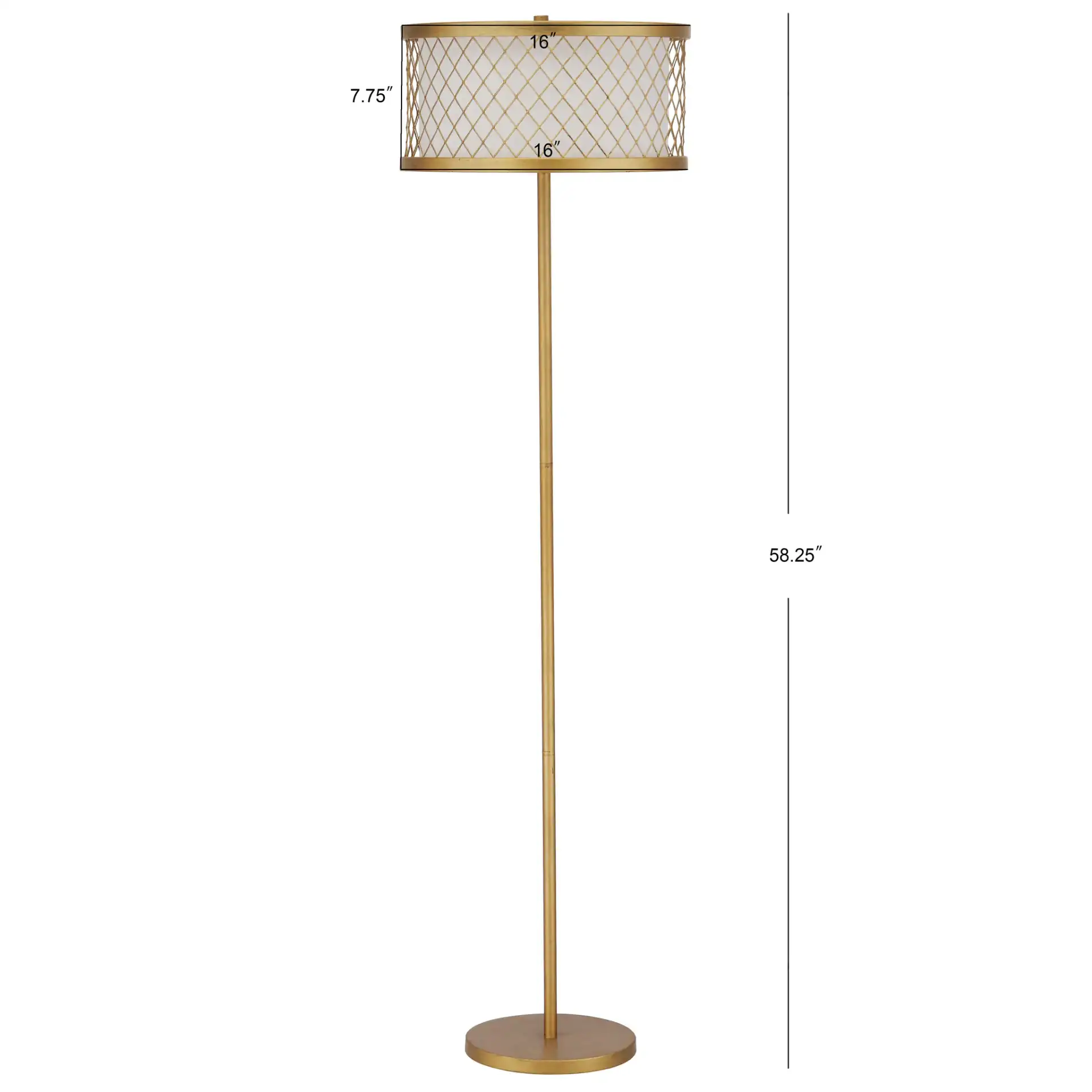 Evie Mesh Floor Lamp in Gold, detail view