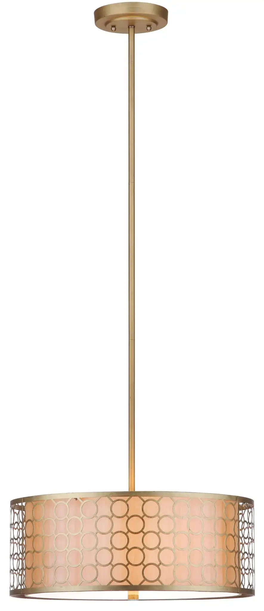 Giotta Drum Pendant Light in Antique Gold