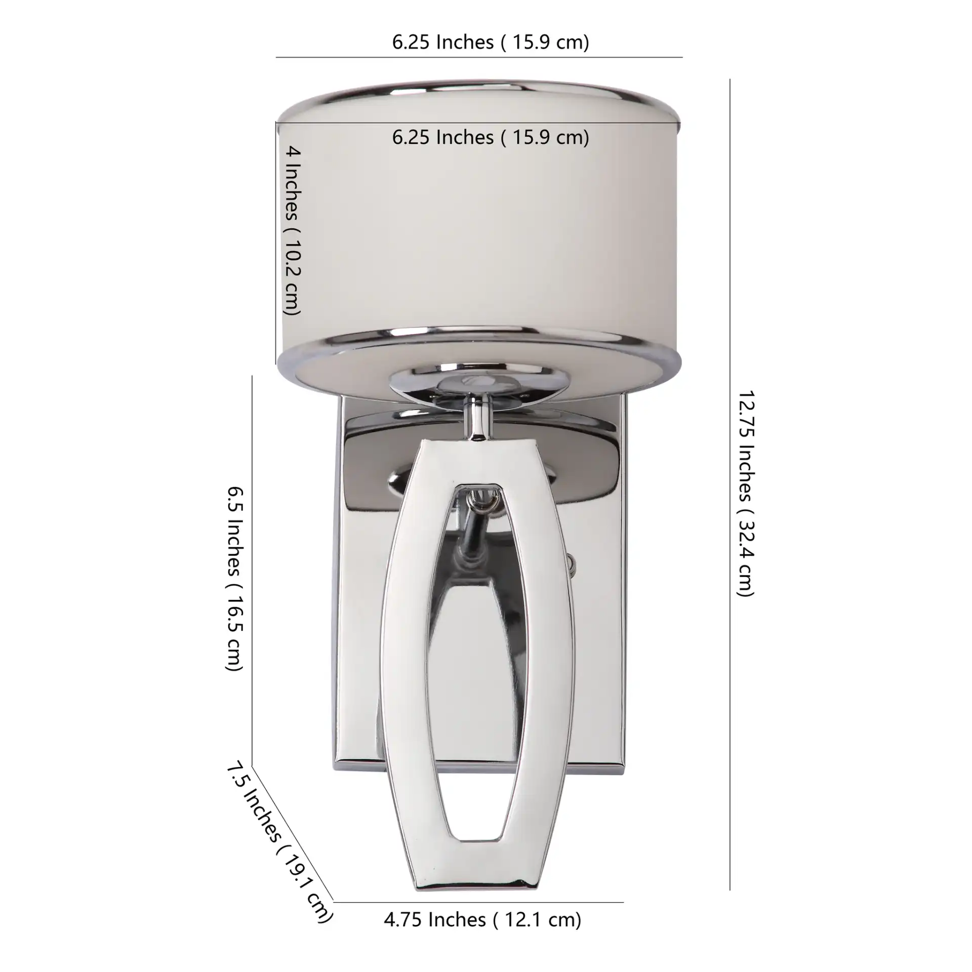 Lenora Drum Sconce (Set Of 2) in Chrome, detail view