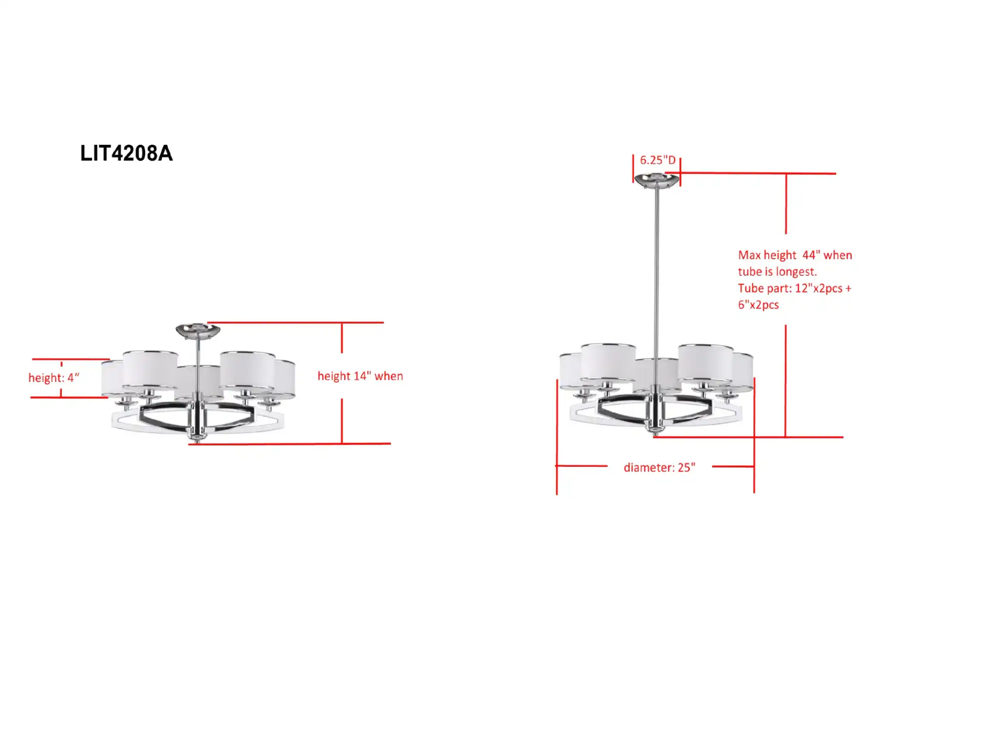 Lenora Drum Pendant Light in Silver, detail view