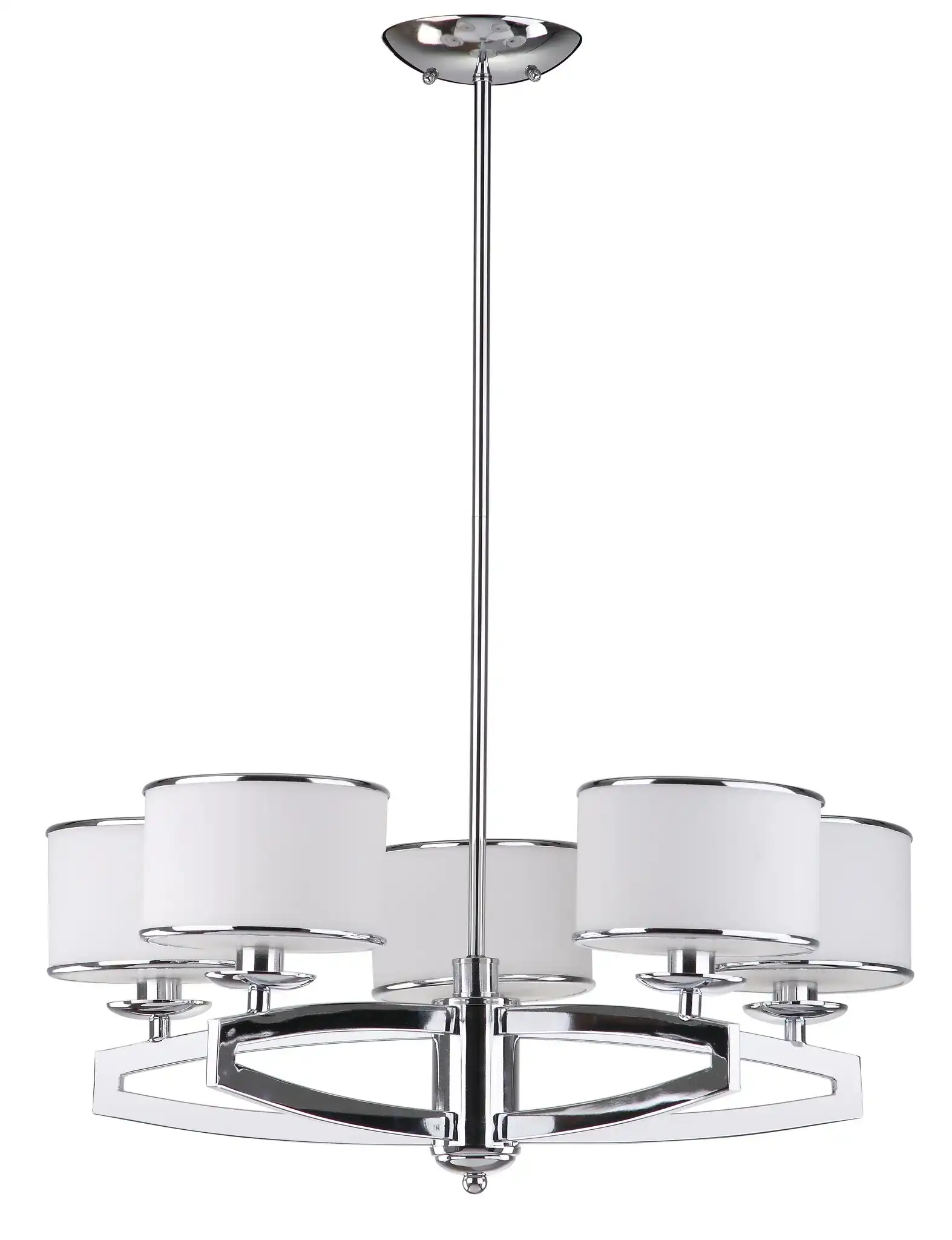 Lenora Drum Pendant Light in Silver, detail view