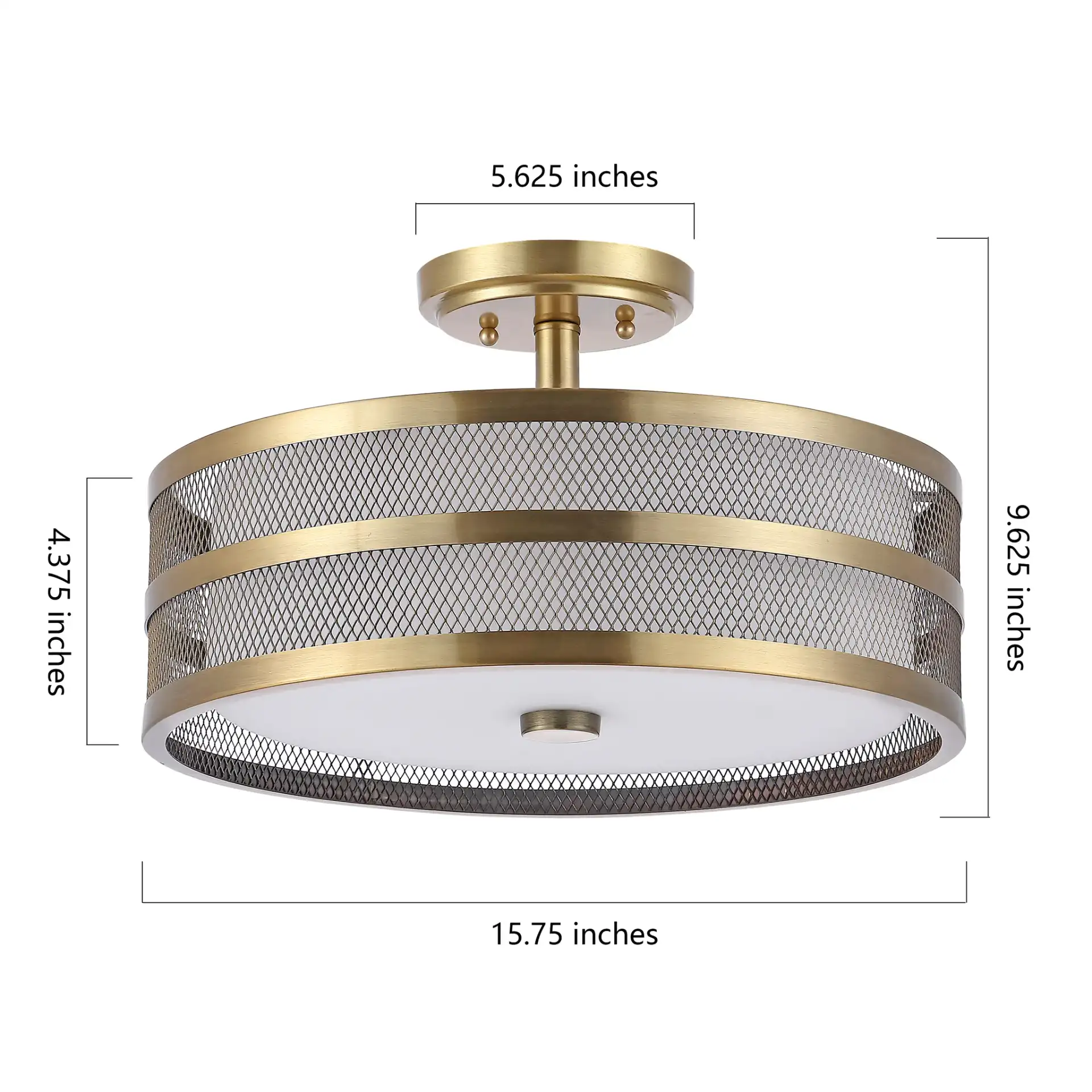 Greta Veil Ceiling Light in Chrome, detail view