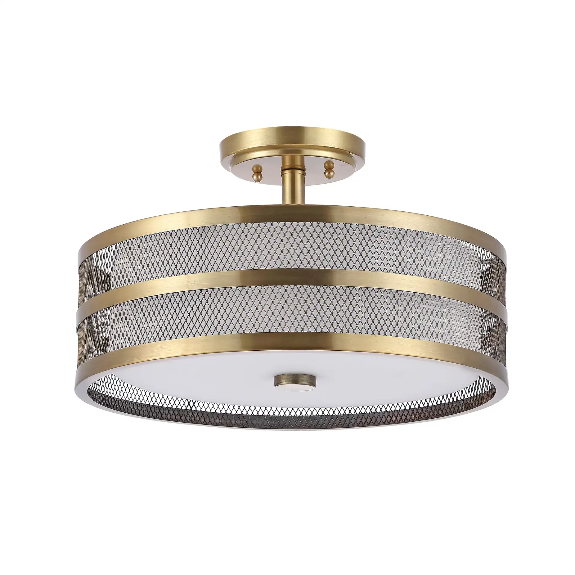 Greta Veil Ceiling Light in Chrome, detail view