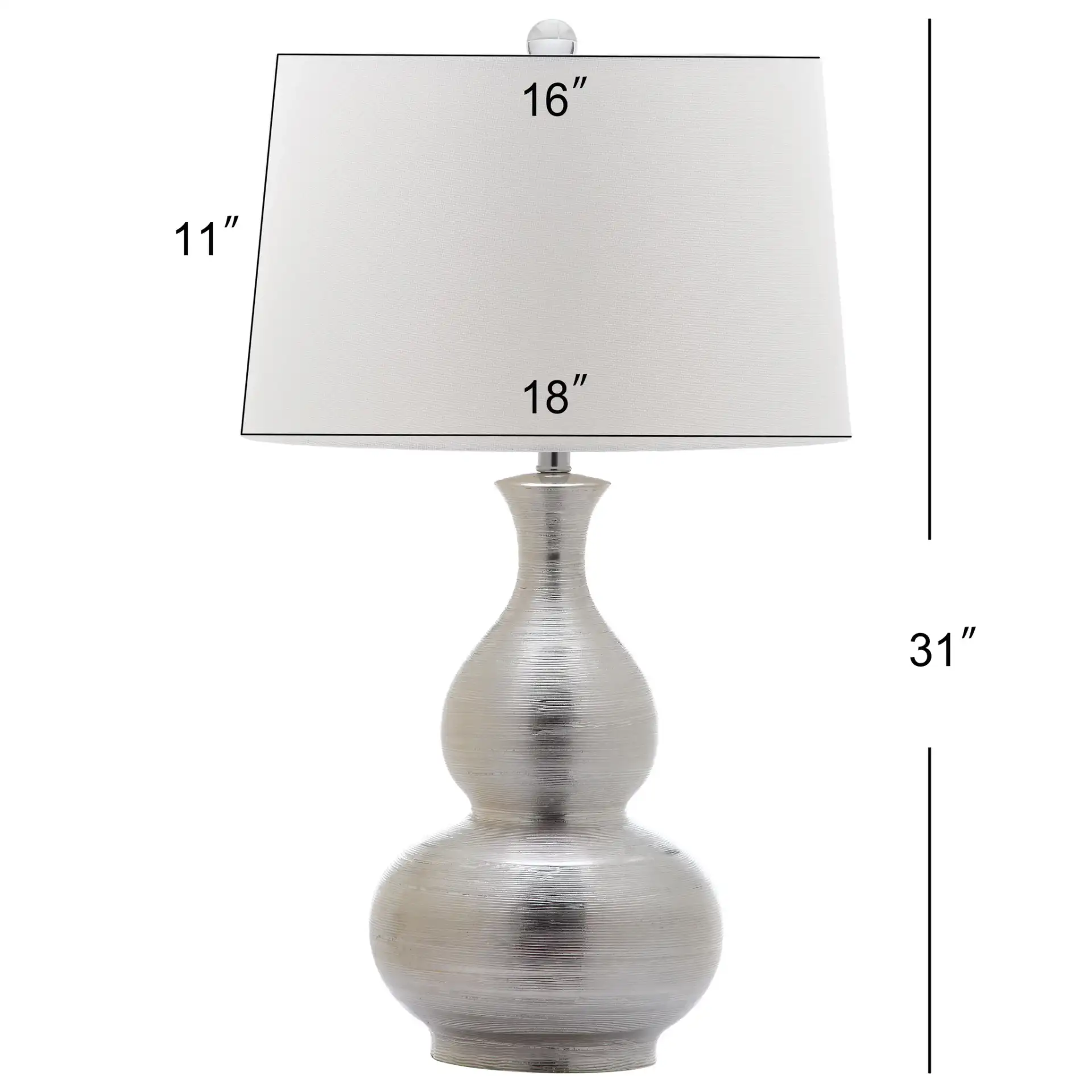 Cahaba Table Lamp in Silver, detail view