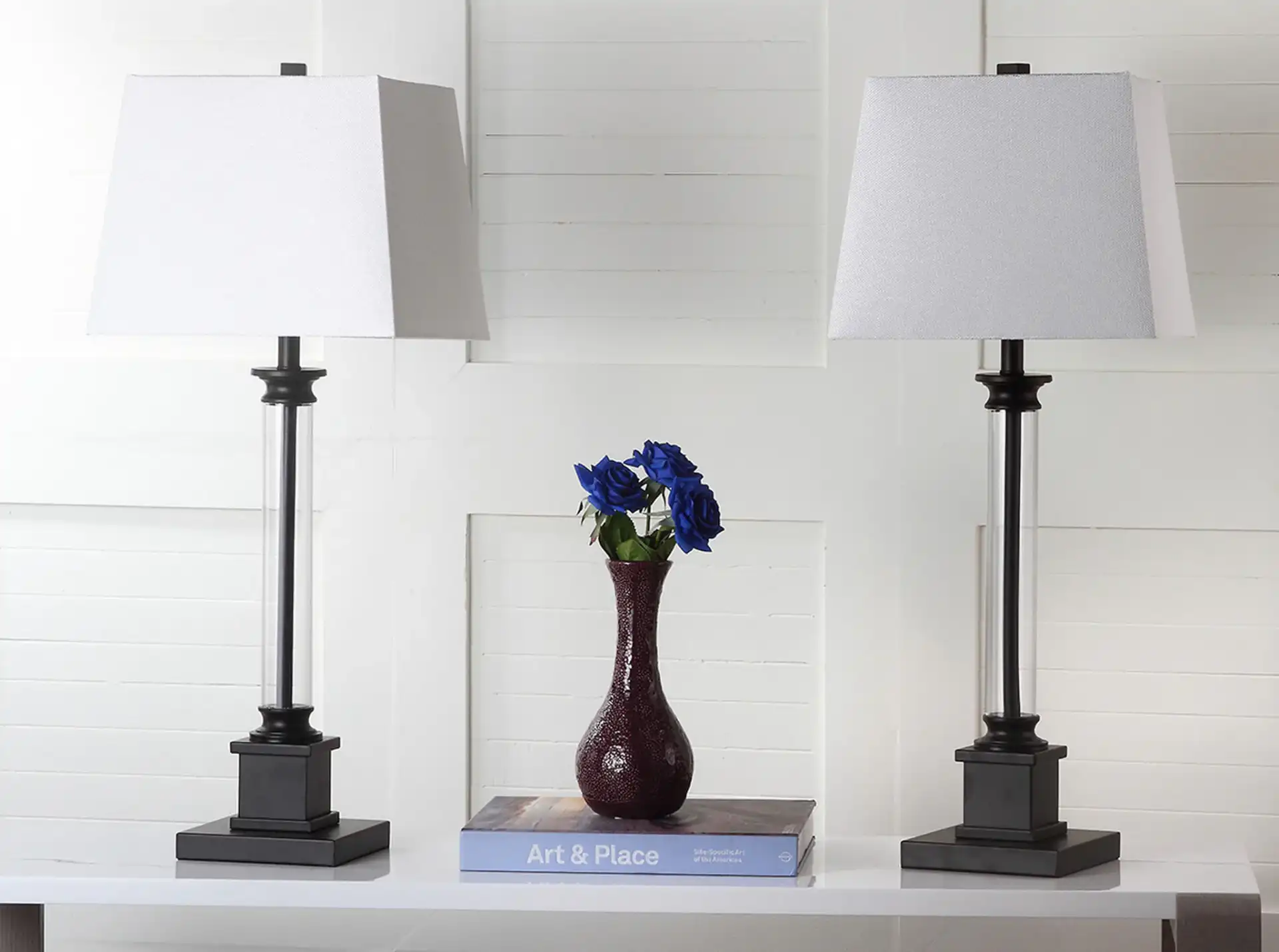 Davis Table Lamp (Set Of 2) in Clear / Black, detail view