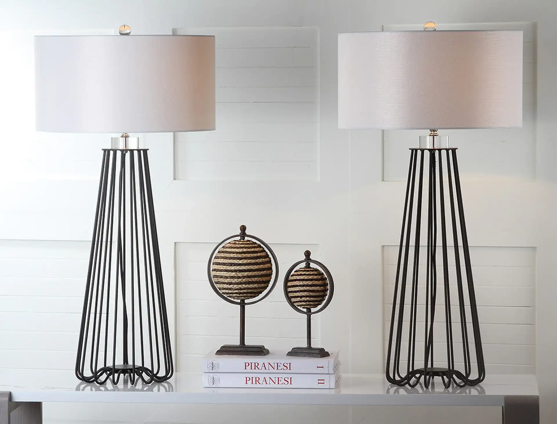 Estill Table Lamp (Set Of 2) in Black in a styled room