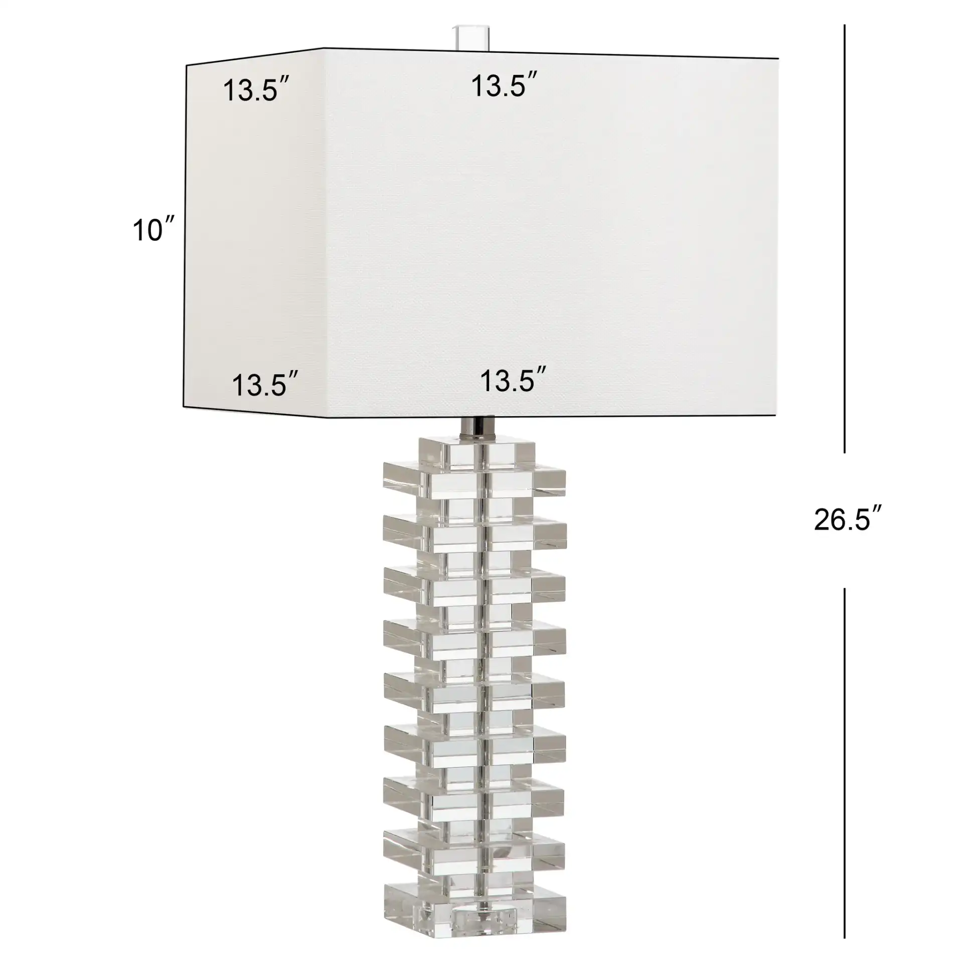 Swift Table Lamp in Clear, detail view