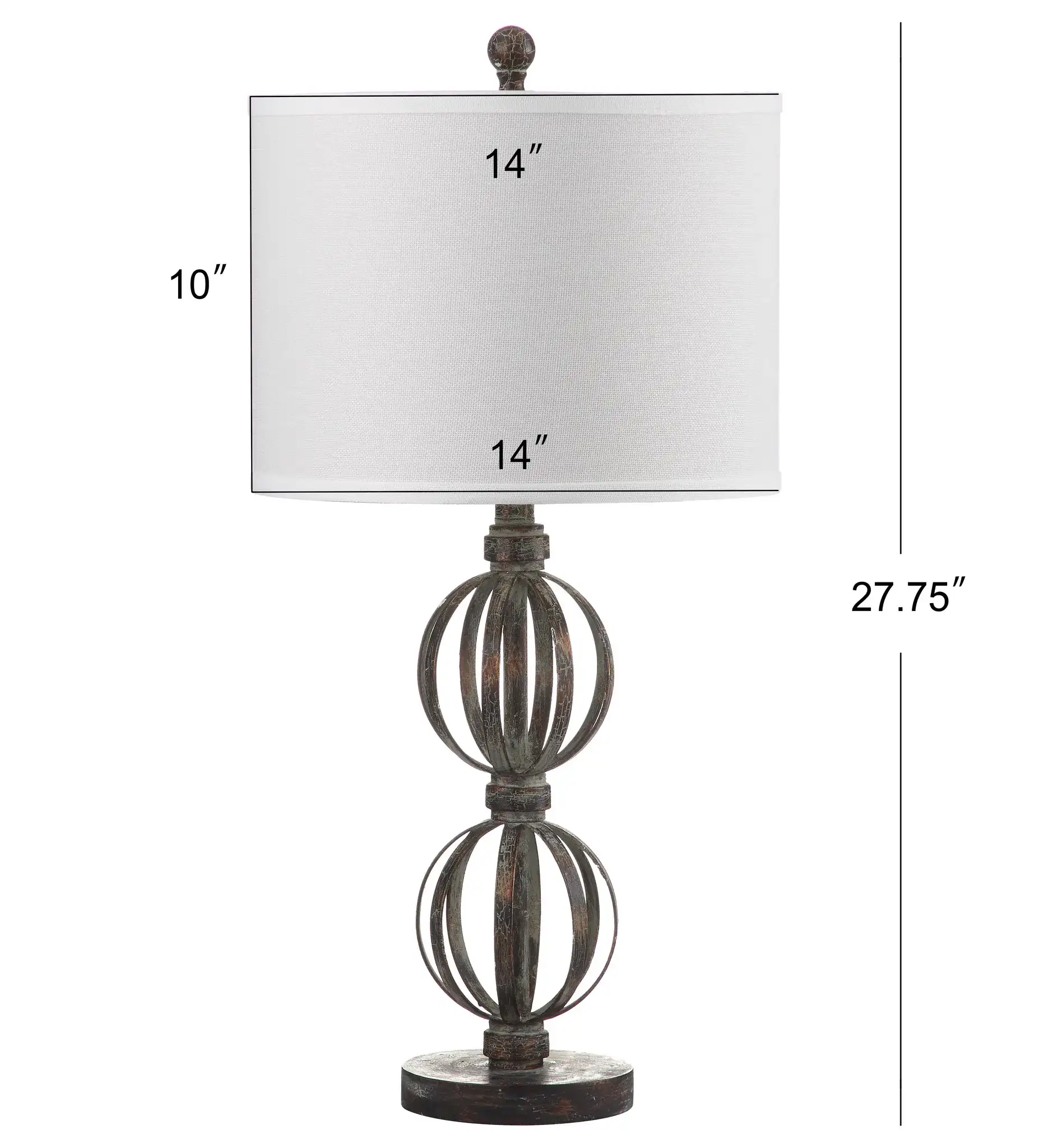 Calista Double Sphere Lamp (Set Of 2) in Oil Rub Bronze, detail view