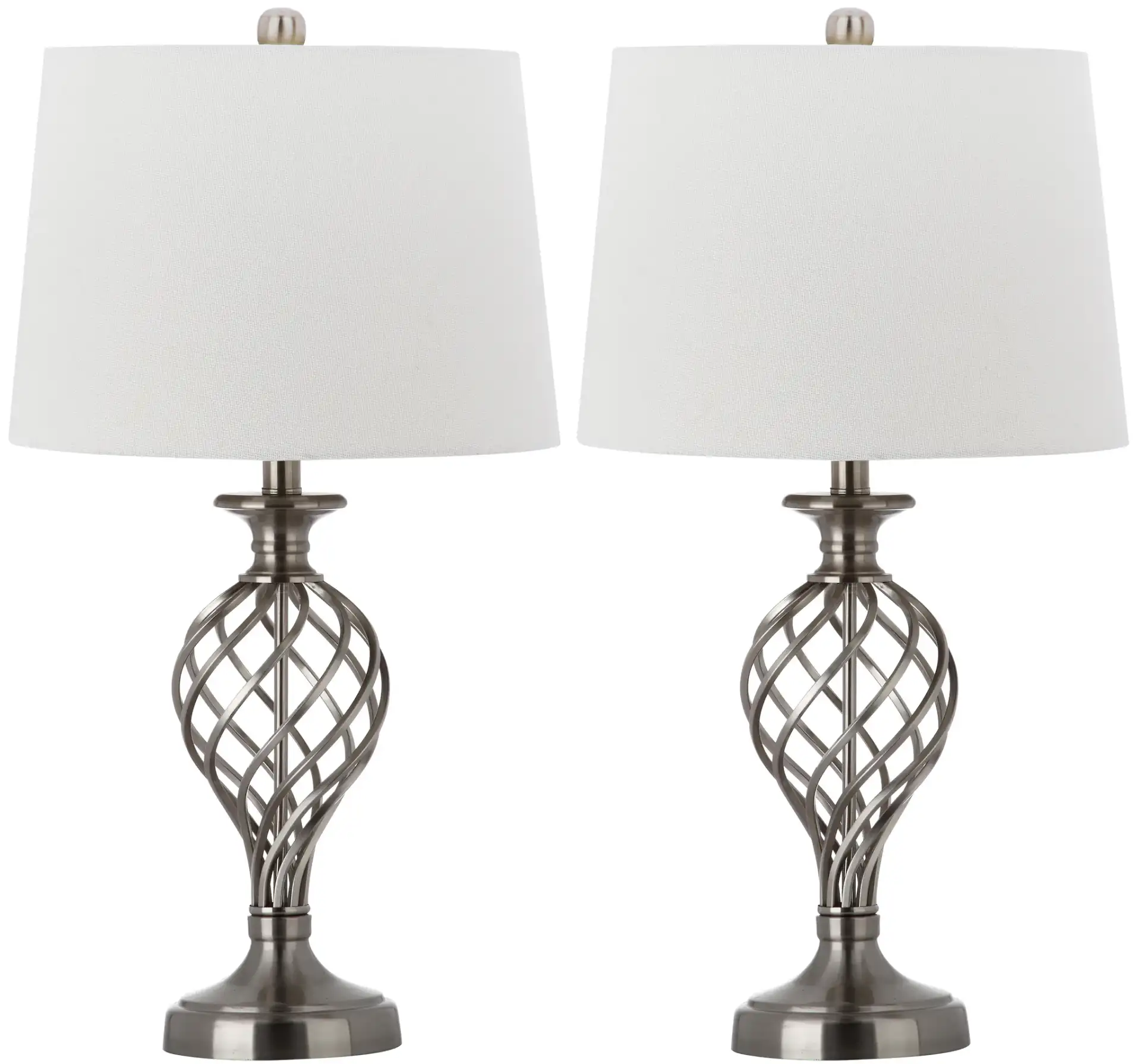 Lattice Urn Table Lamp (Set of 2) in Nickel