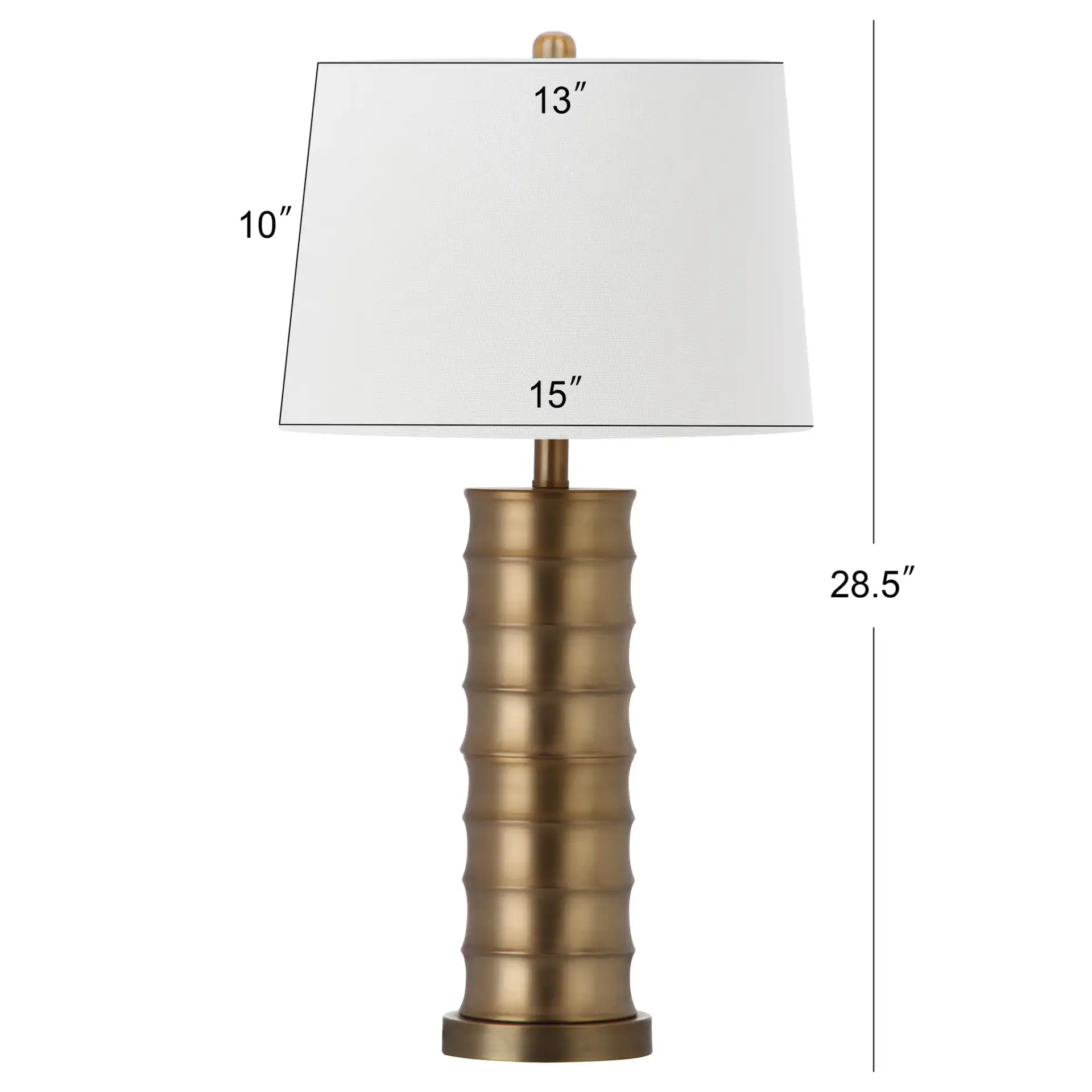 Linus Brass Column Lamp (Set of 2) in Gold, detail view
