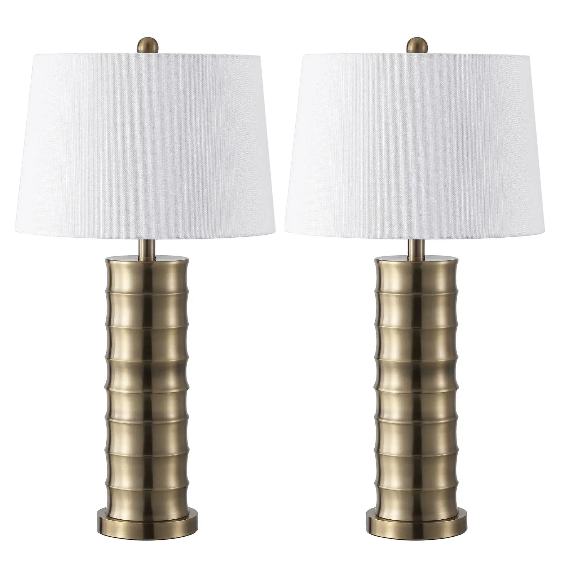 Linus Brass Column Lamp (Set of 2) in Gold, detail view