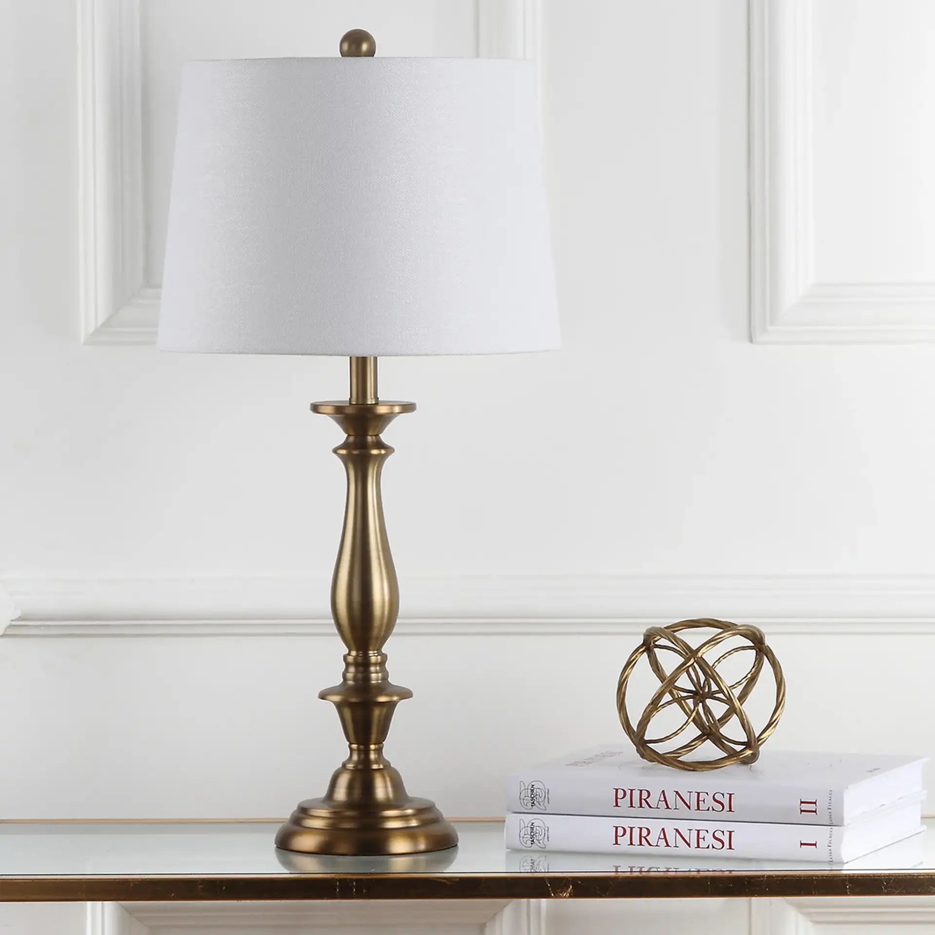 Brighton Candlestick Lamp (Set of 2) in Gold, detail view