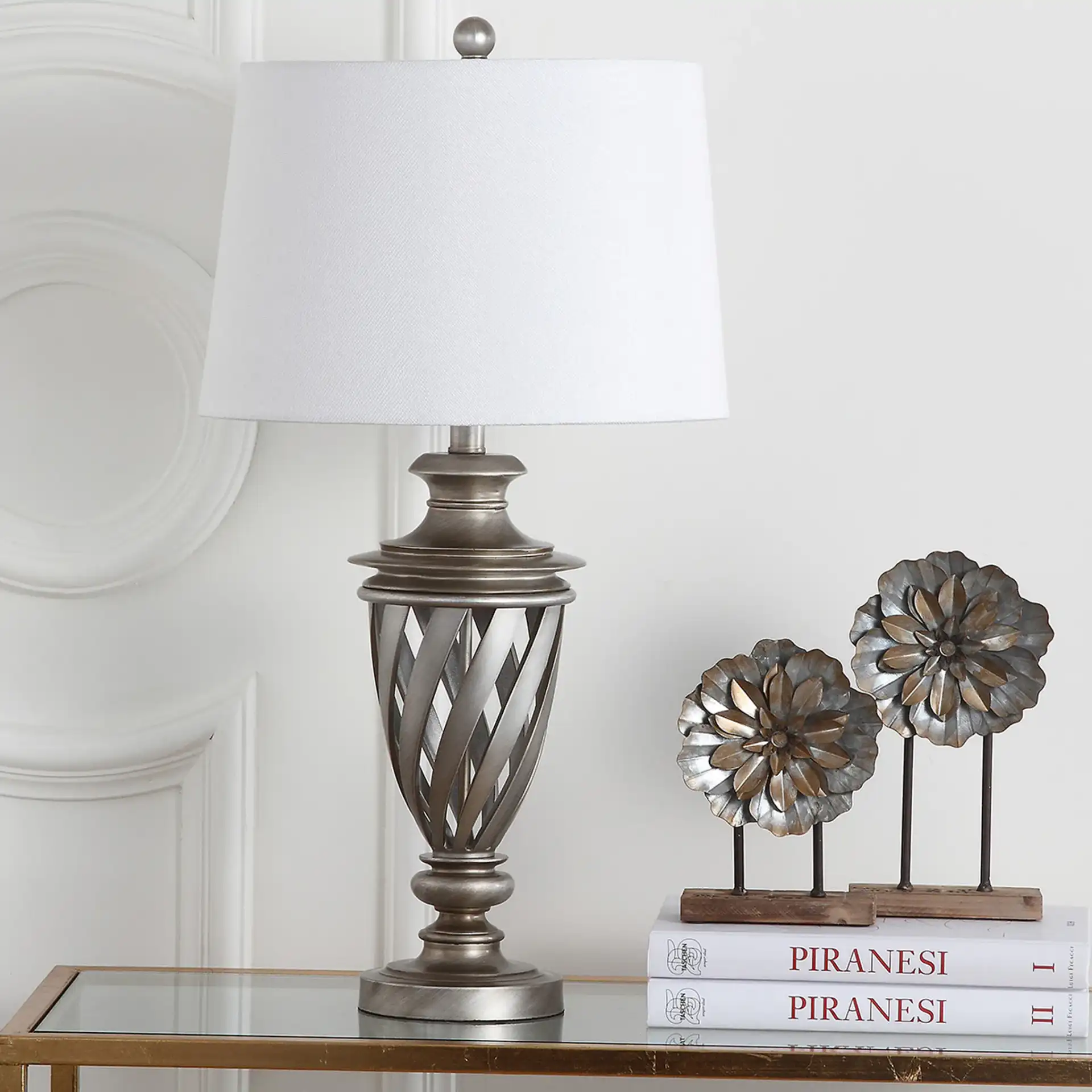 Byron Urn Lamp (Set Of 2) in Antique Silver, detail view