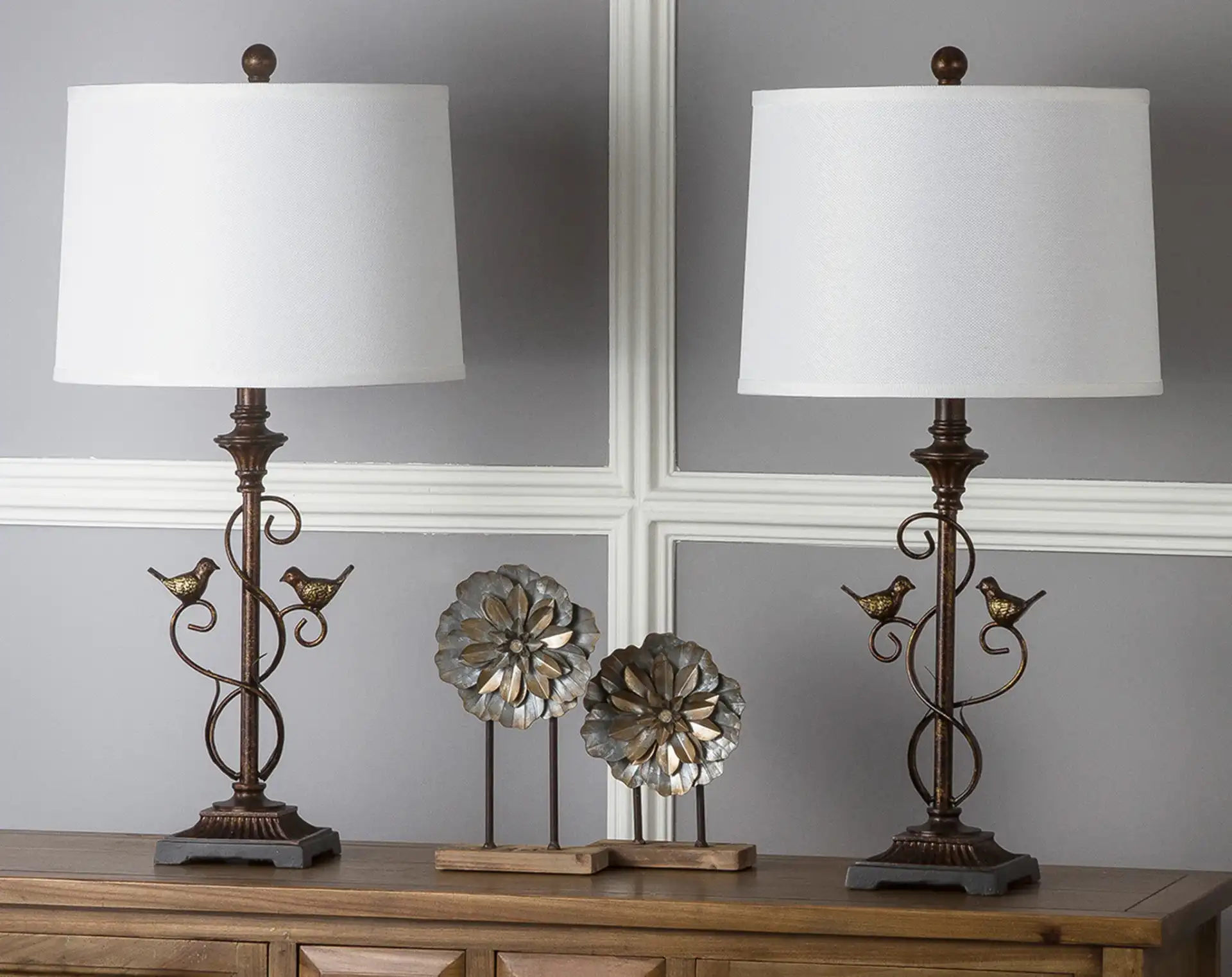 Birdsong Table Lamp (Set Of 2) in Oil Rub Bronze, detail view