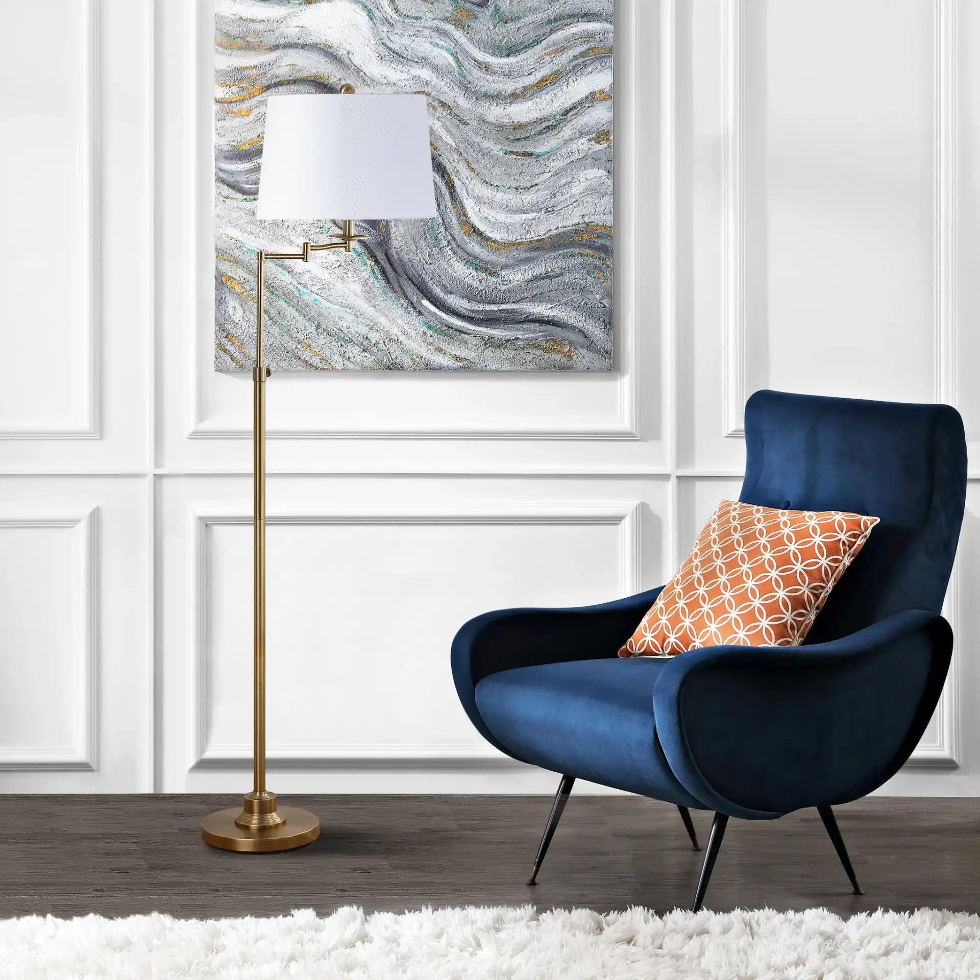 Nadia Floor Lamp in Copper, detail view