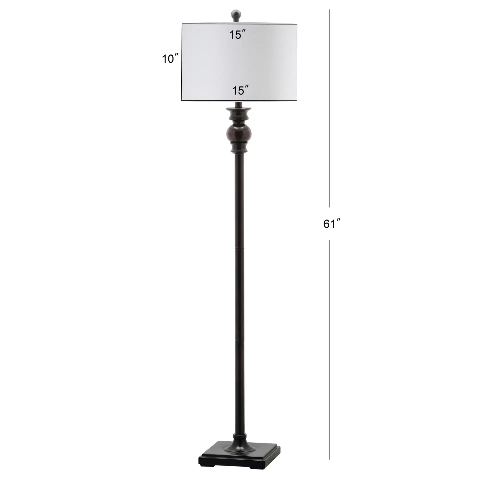 Alphie Floor Lamp in Ebony, detail view