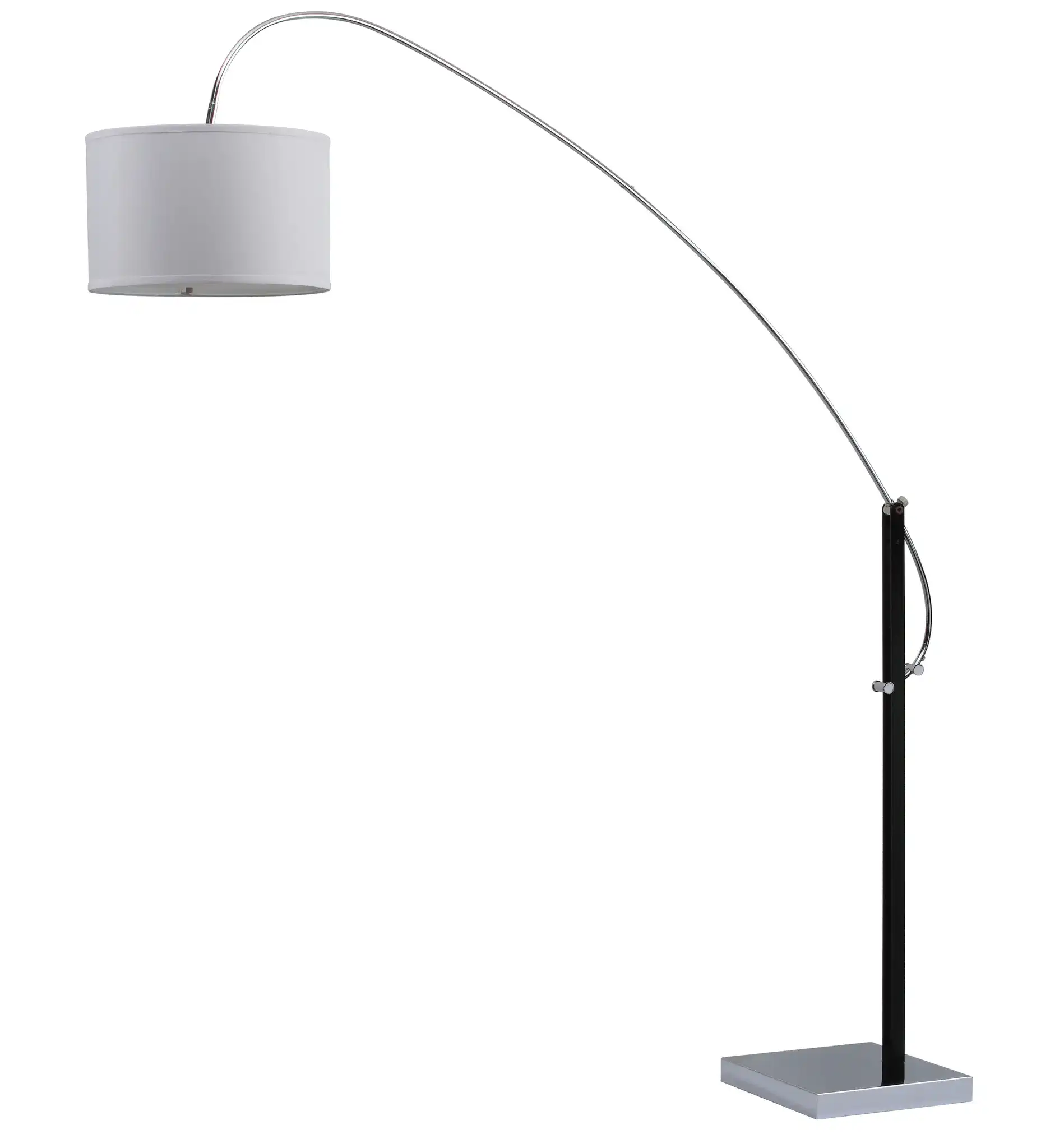 Lyra Arc Floor Lamp in Chrome, detail view