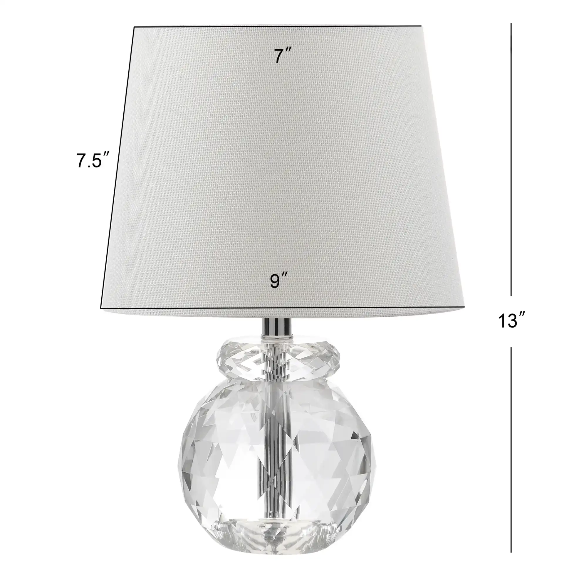 Eunice Table Lamp in Clear / Off-White, detail view