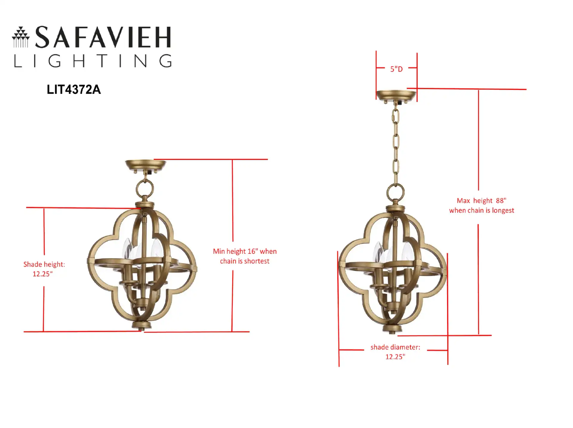 Mila Orb Pendant in Gold, detail view