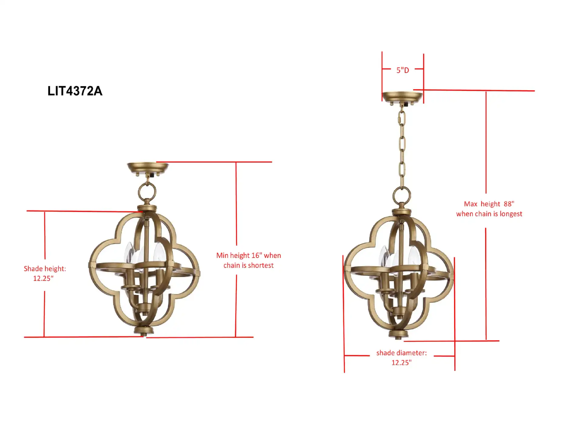 Mila Orb Pendant in Gold, detail view