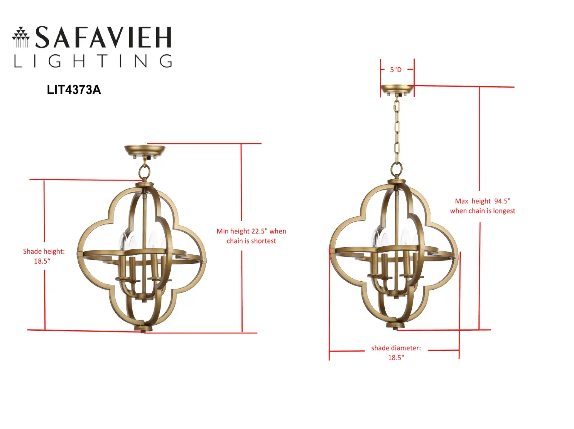 Millard Orb Pendant in Gold, detail view