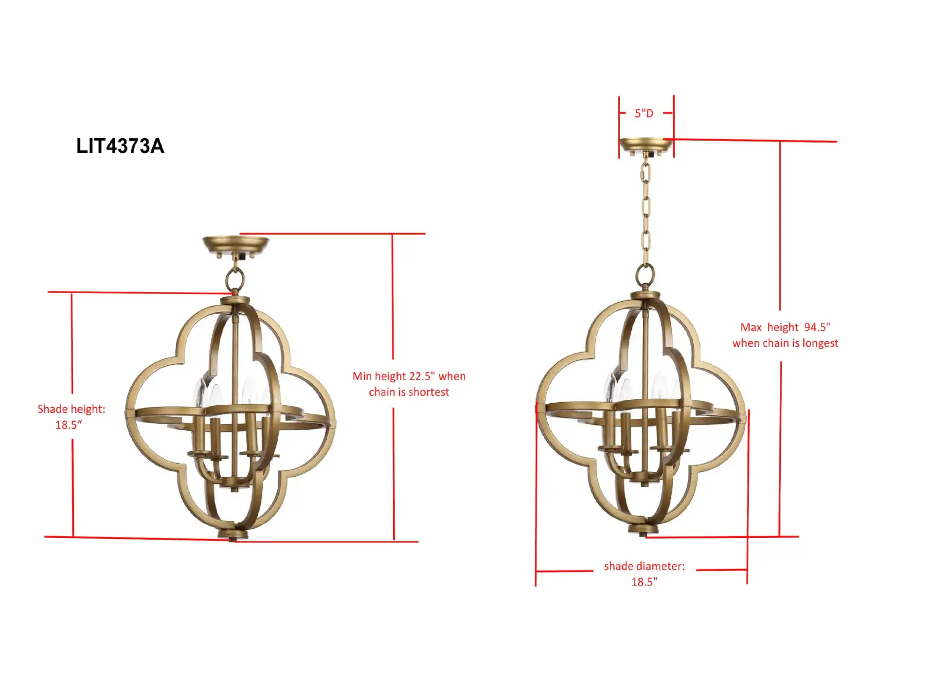 Millard Orb Pendant in Gold, detail view