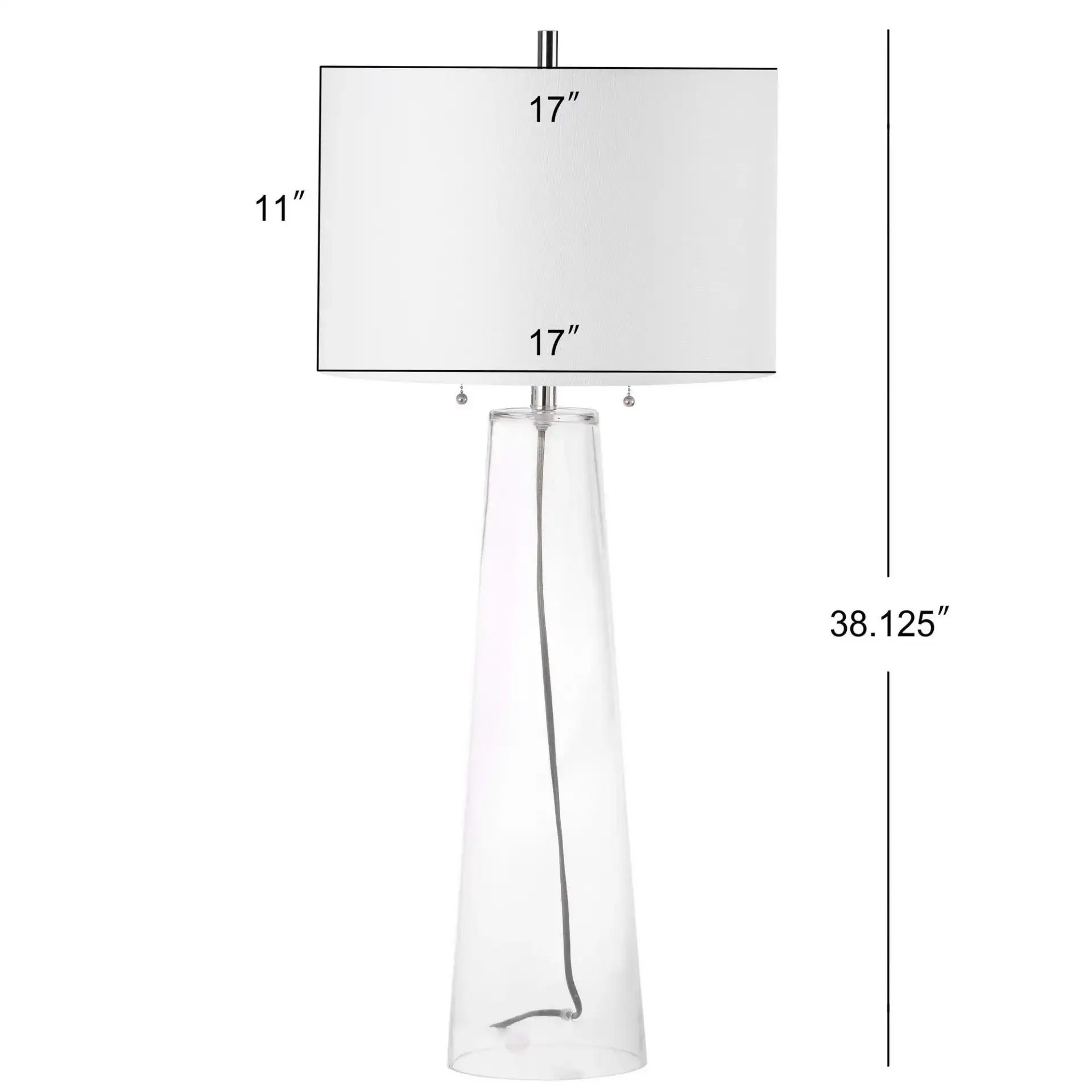 Myrtle Table Lamp (Set Of 2) in Clear / Off White, detail view
