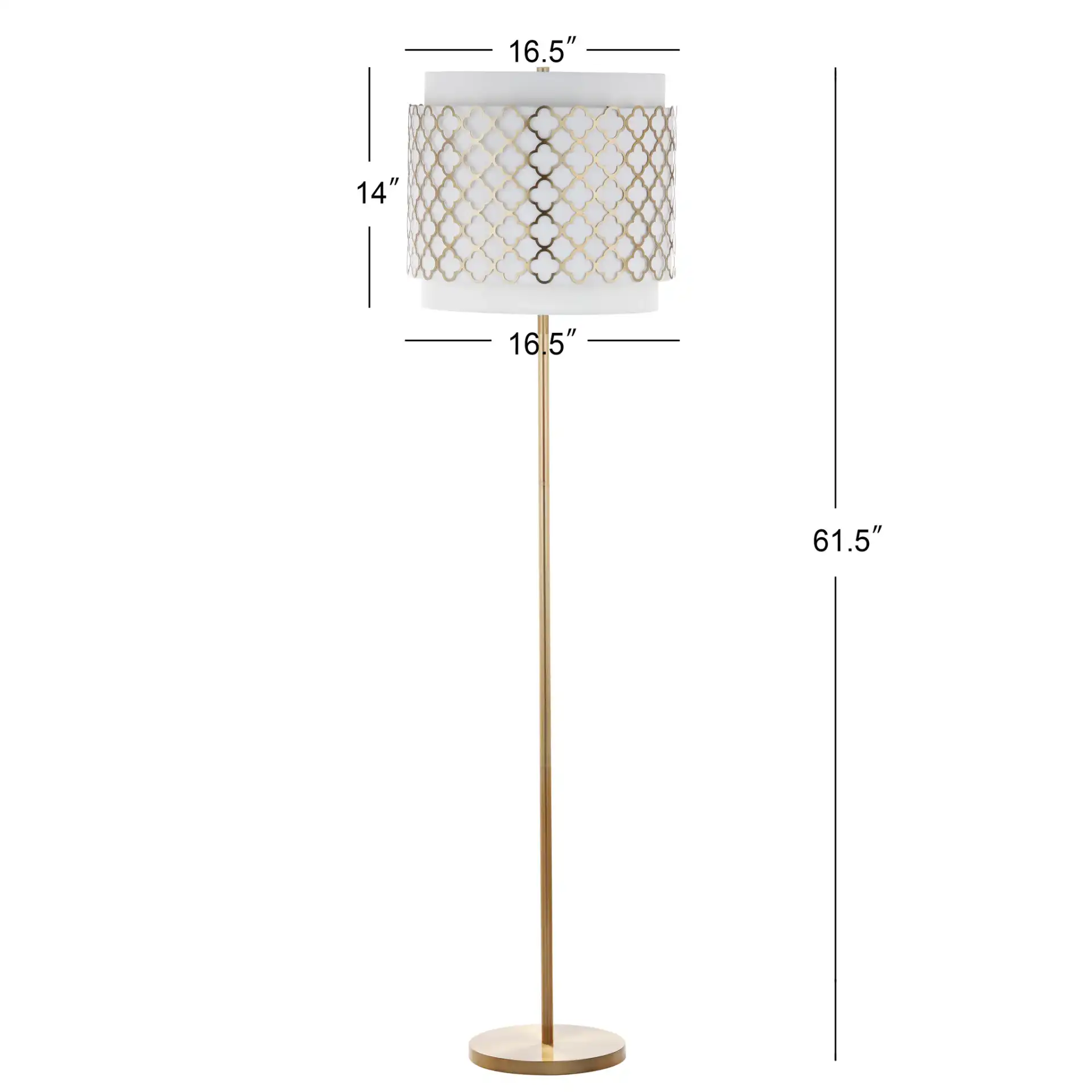Priscilla Floor Lamp in Gold, detail view