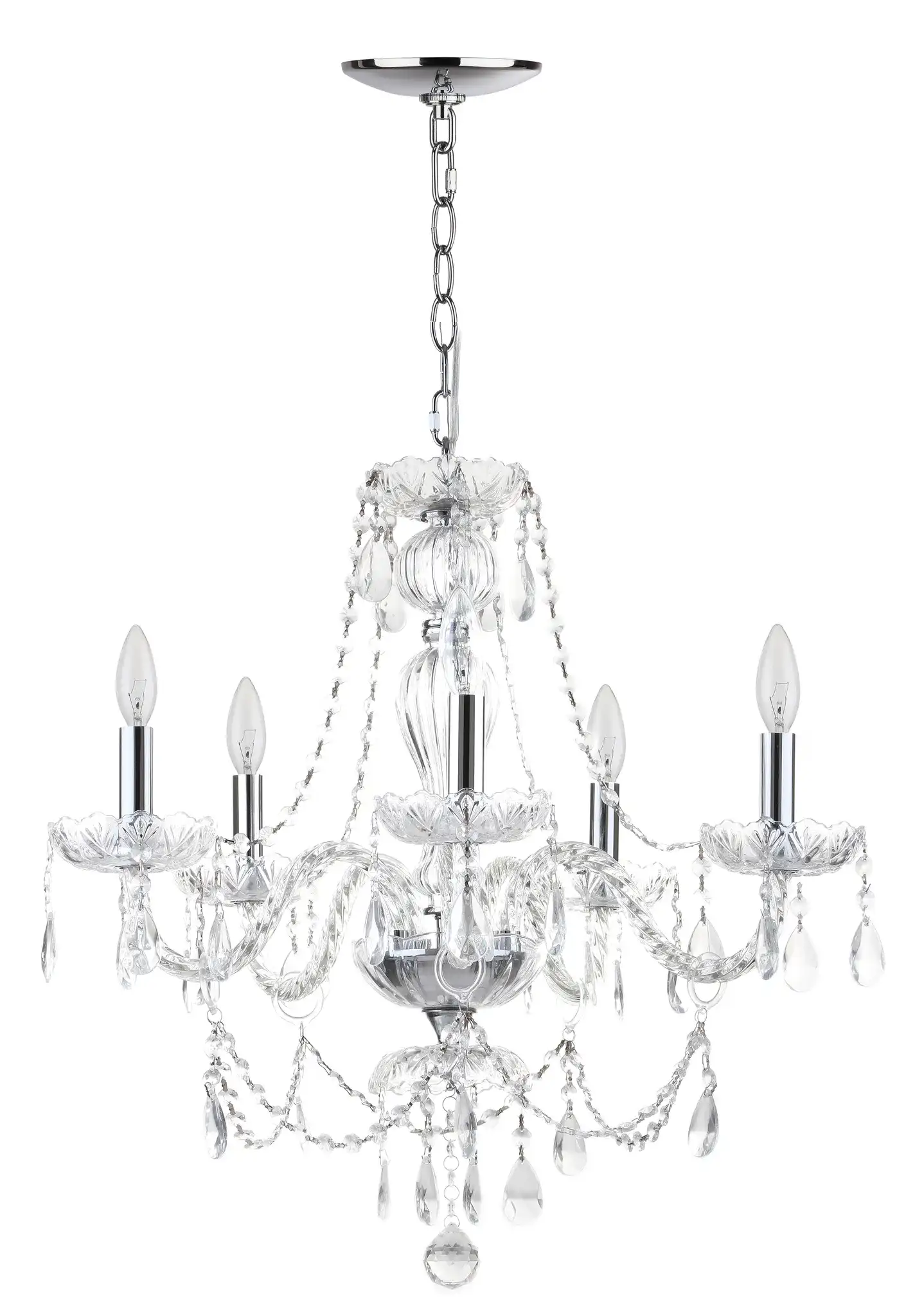 Jingle Chandelier in Clear, detail view