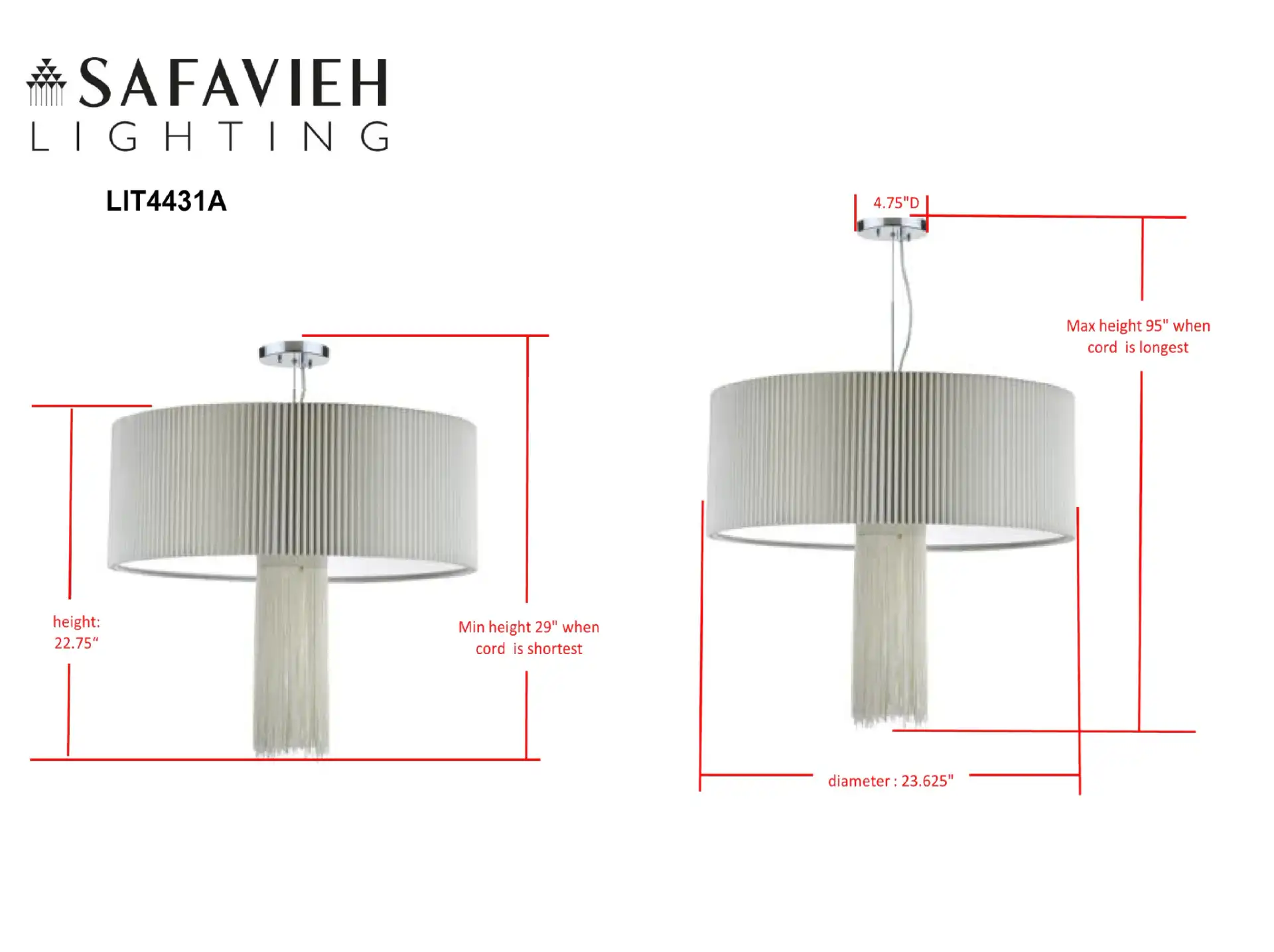 Schroom Pendant in Chrome, detail view