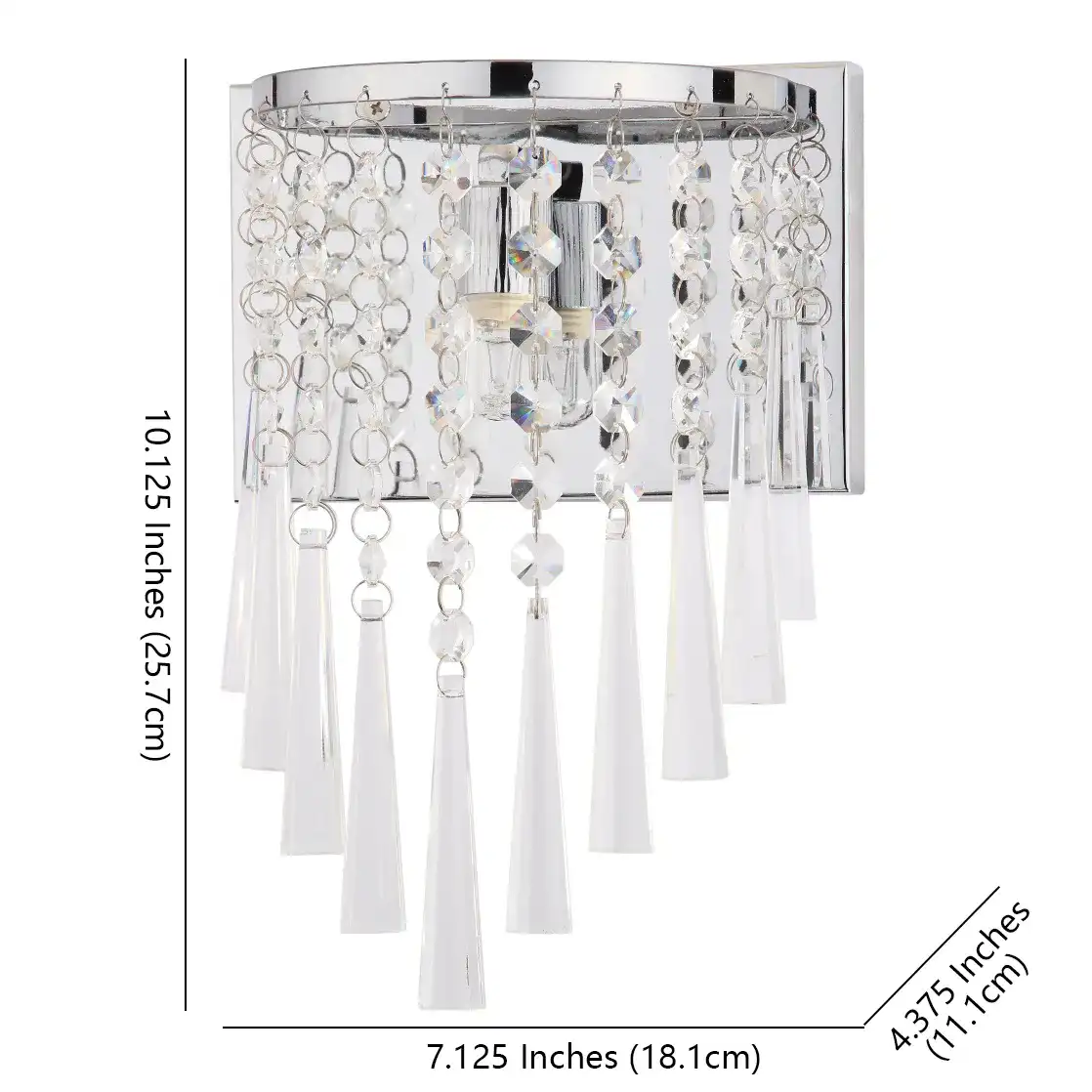 Tilly Wall Sconce (Set Of 2) in Chrome / Clear, detail view