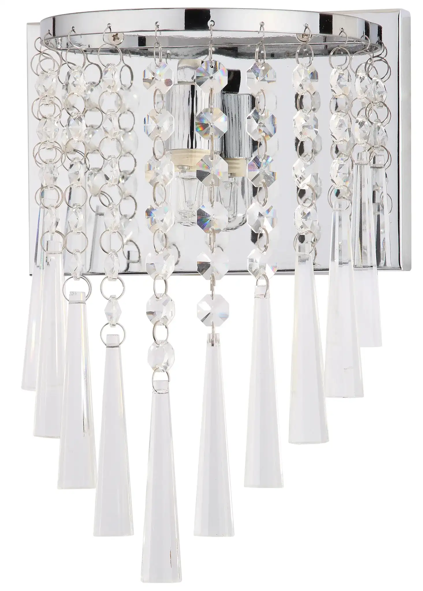 Tilly Wall Sconce (Set Of 2) in Chrome / Clear, detail view