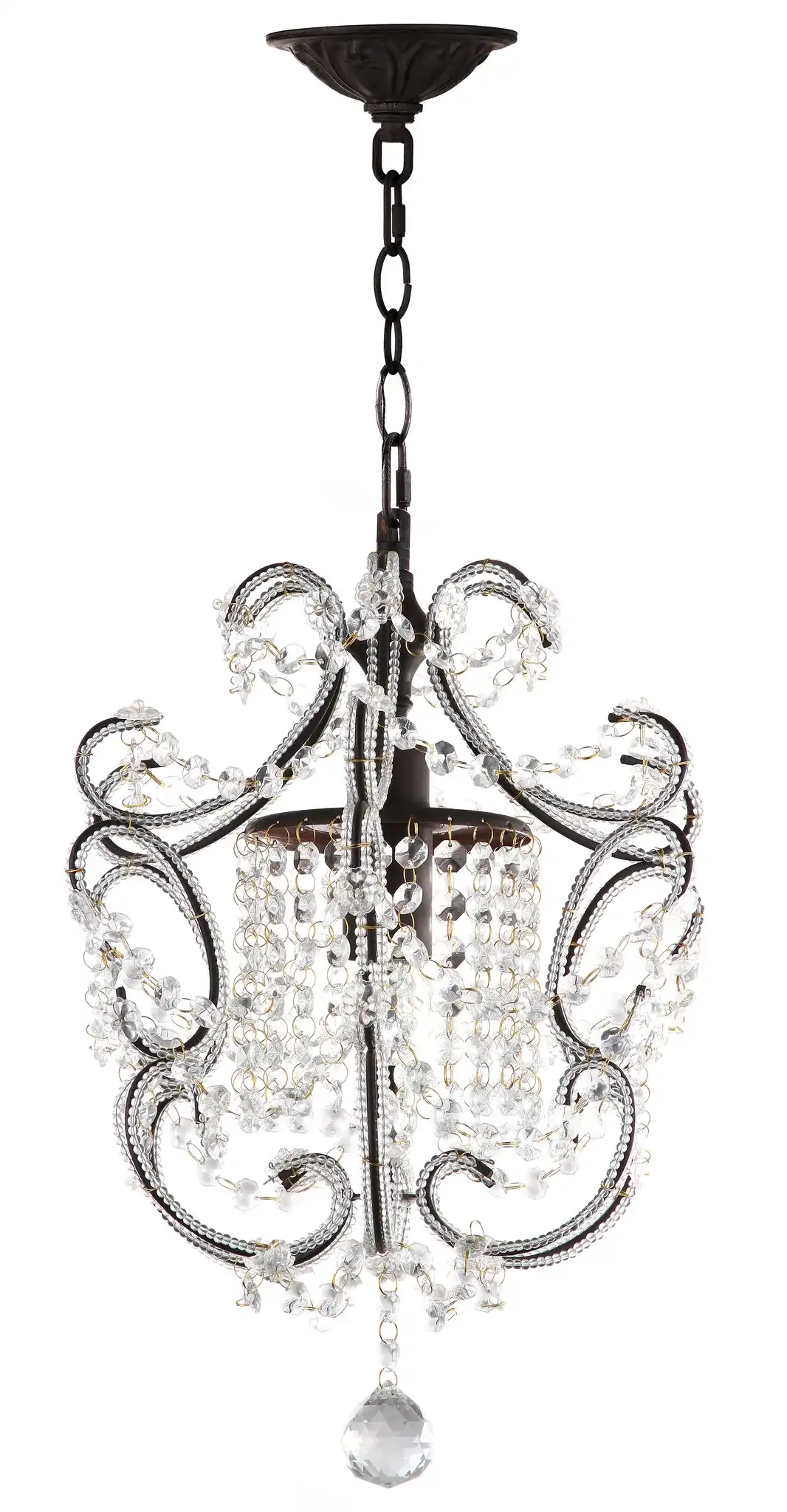 Luna Chandelier in Clear / Brown, detail view