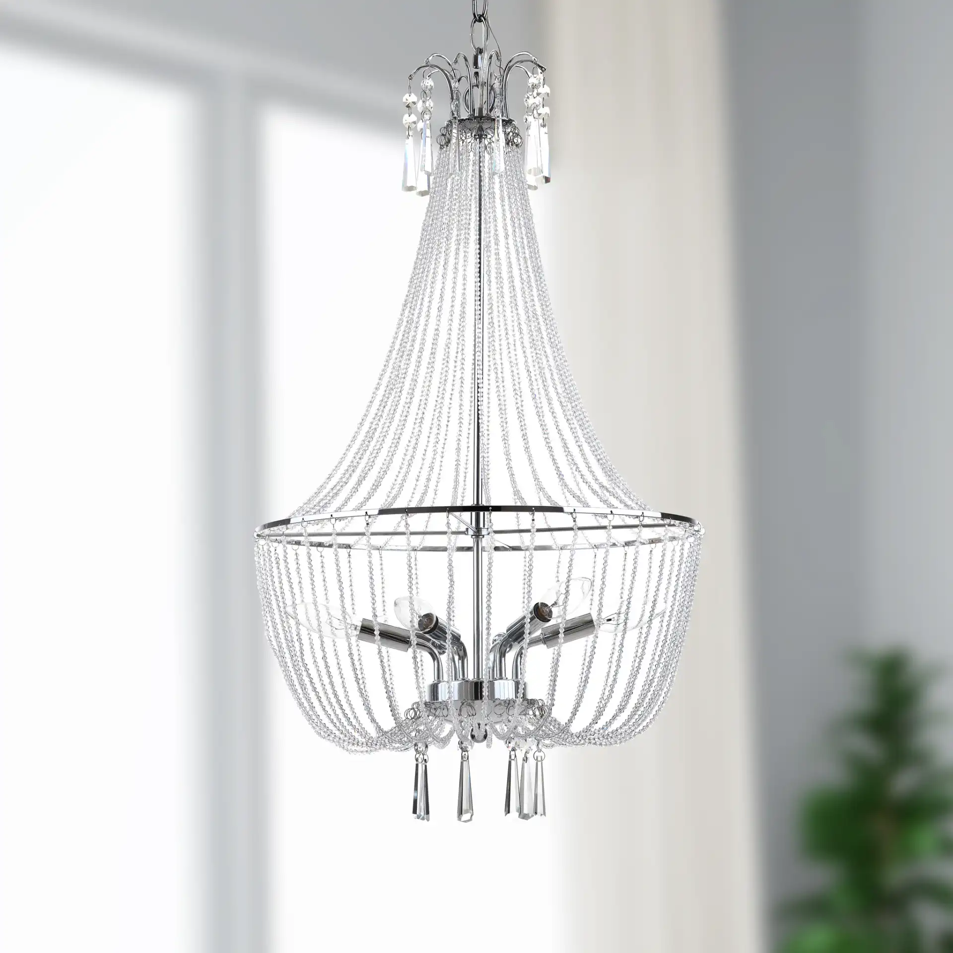 Berlin Chandelier in Chrome in a styled room