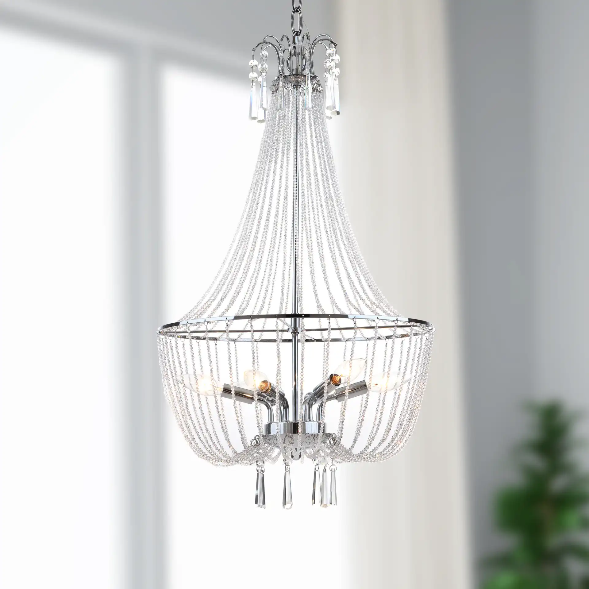 Berlin Chandelier in Chrome in a styled room