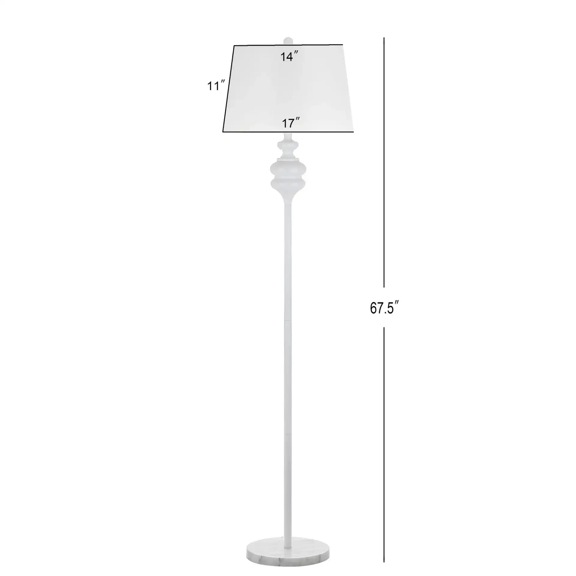 Torc Floor Lamp in White, detail view