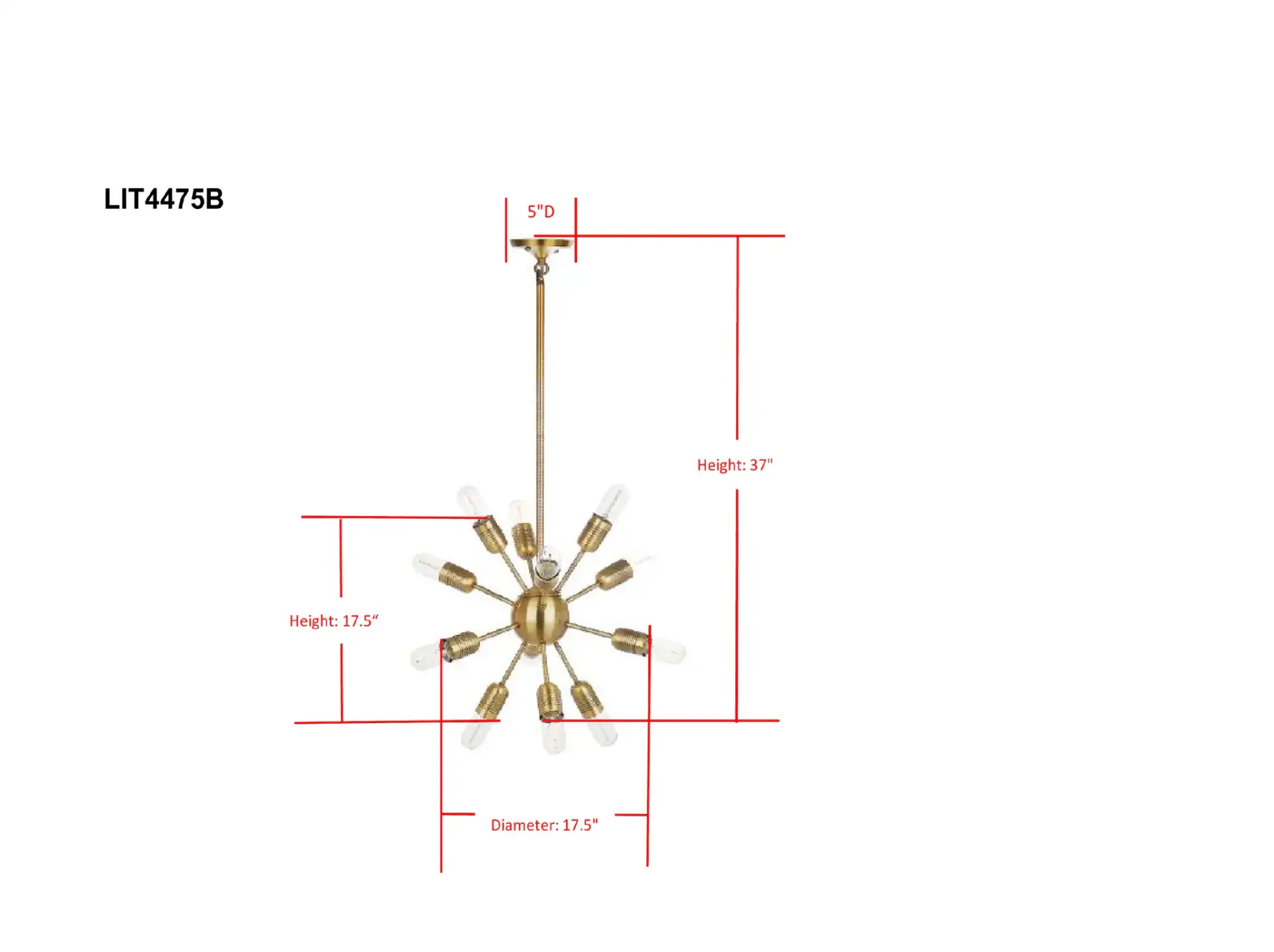Raging Solace Pendant Lamp in Gold, detail view