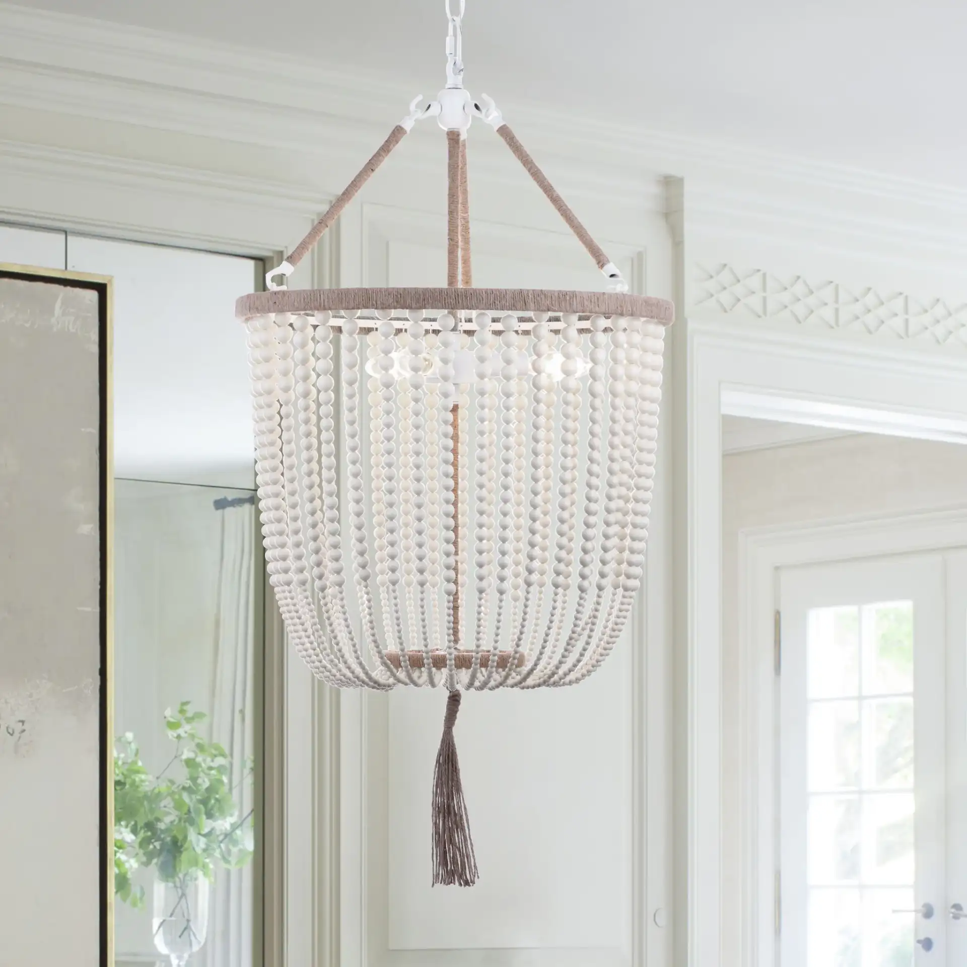 Angie Beads Pendant Lamp in Cream, detail view
