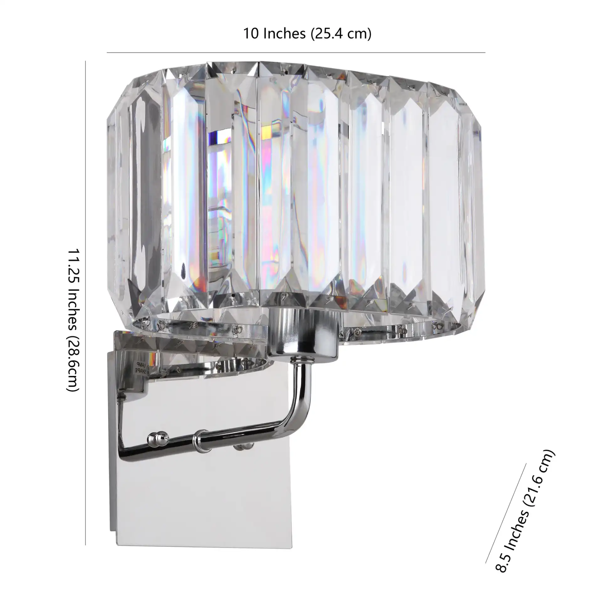 Athena Wall Lamp (Set Of 2) in Nickel / Clear, detail view
