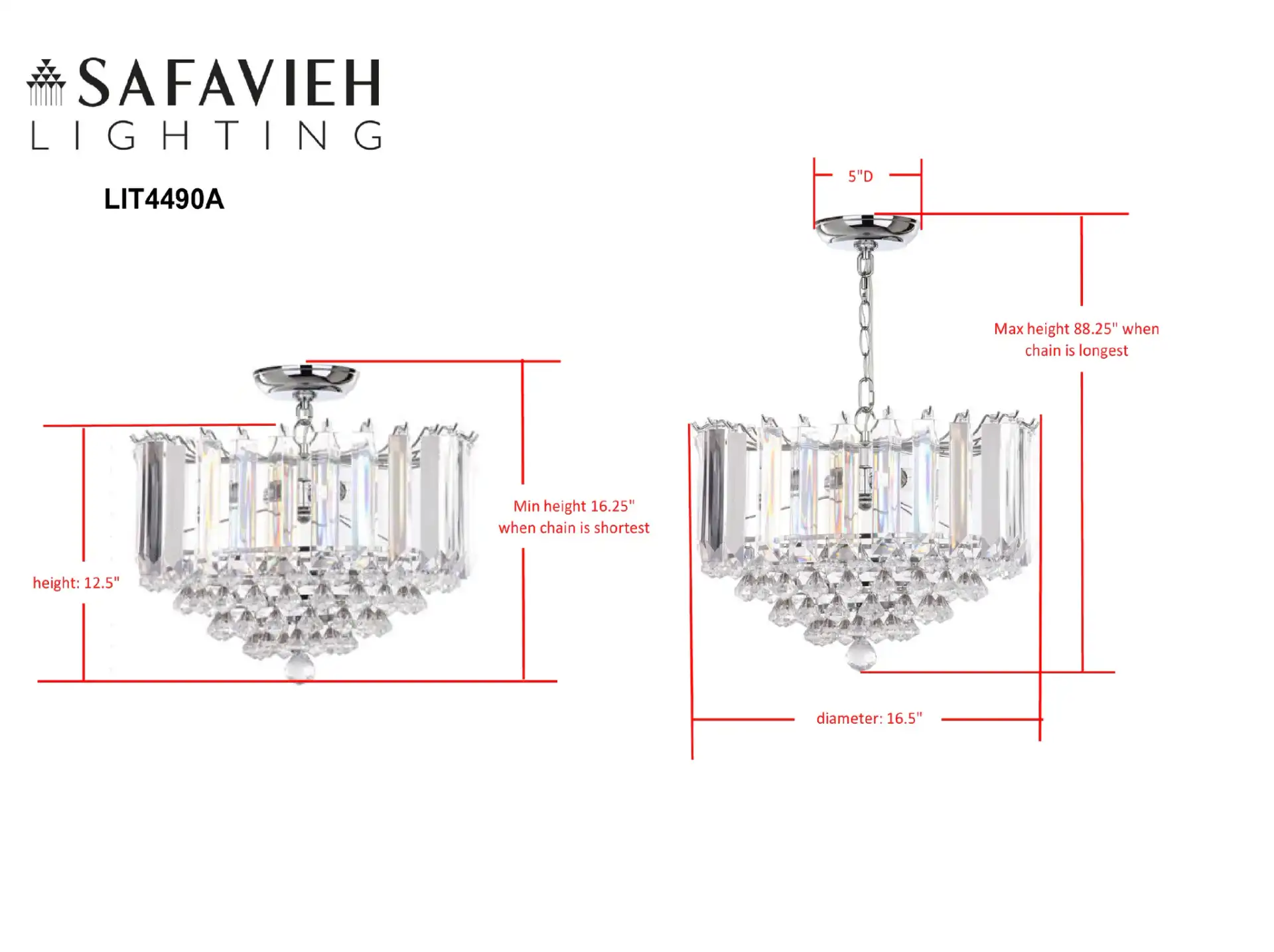 Hampton Pendant Lamp in Chrome / Clear, detail view
