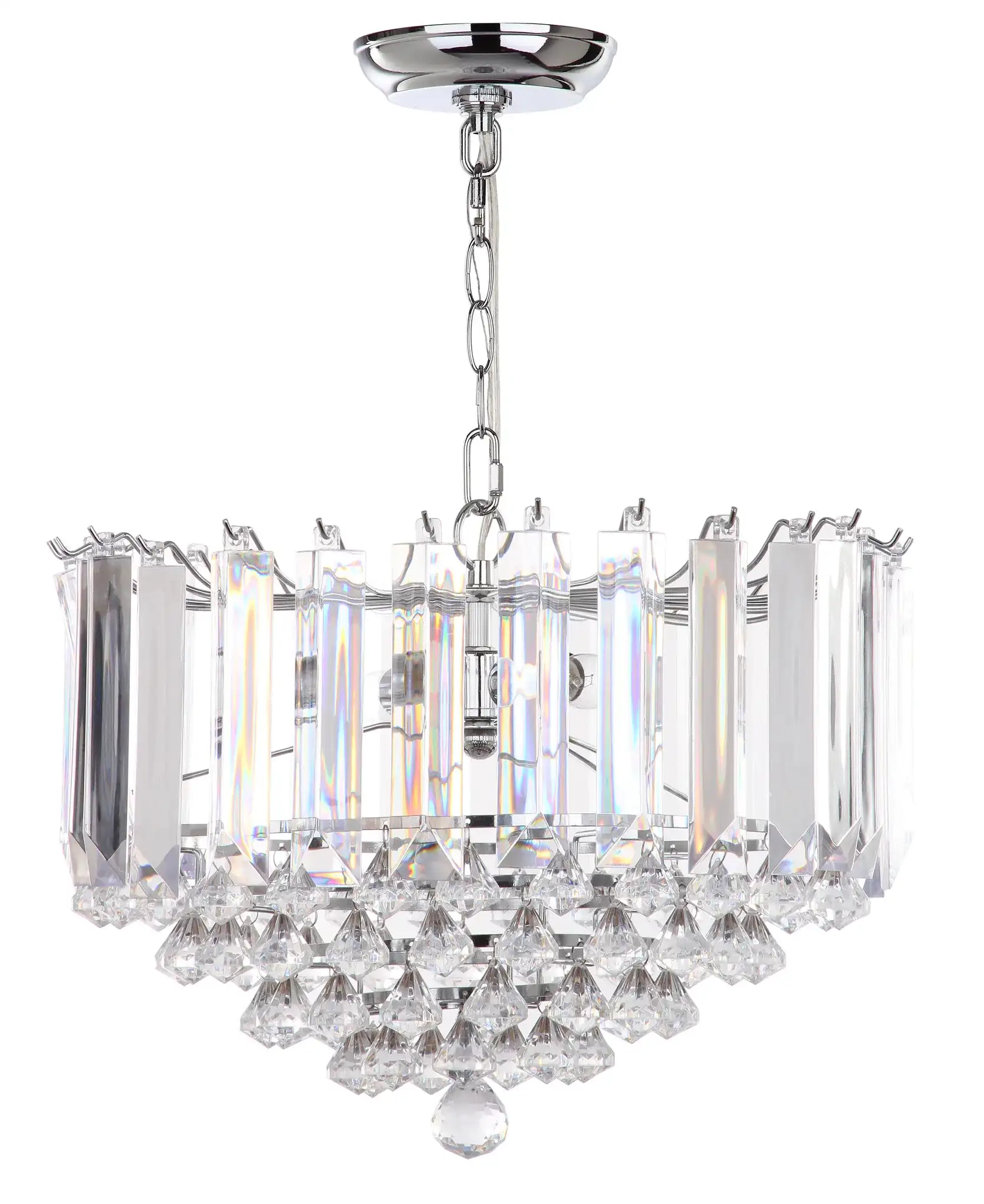 Hampton Pendant Lamp in Chrome / Clear, detail view