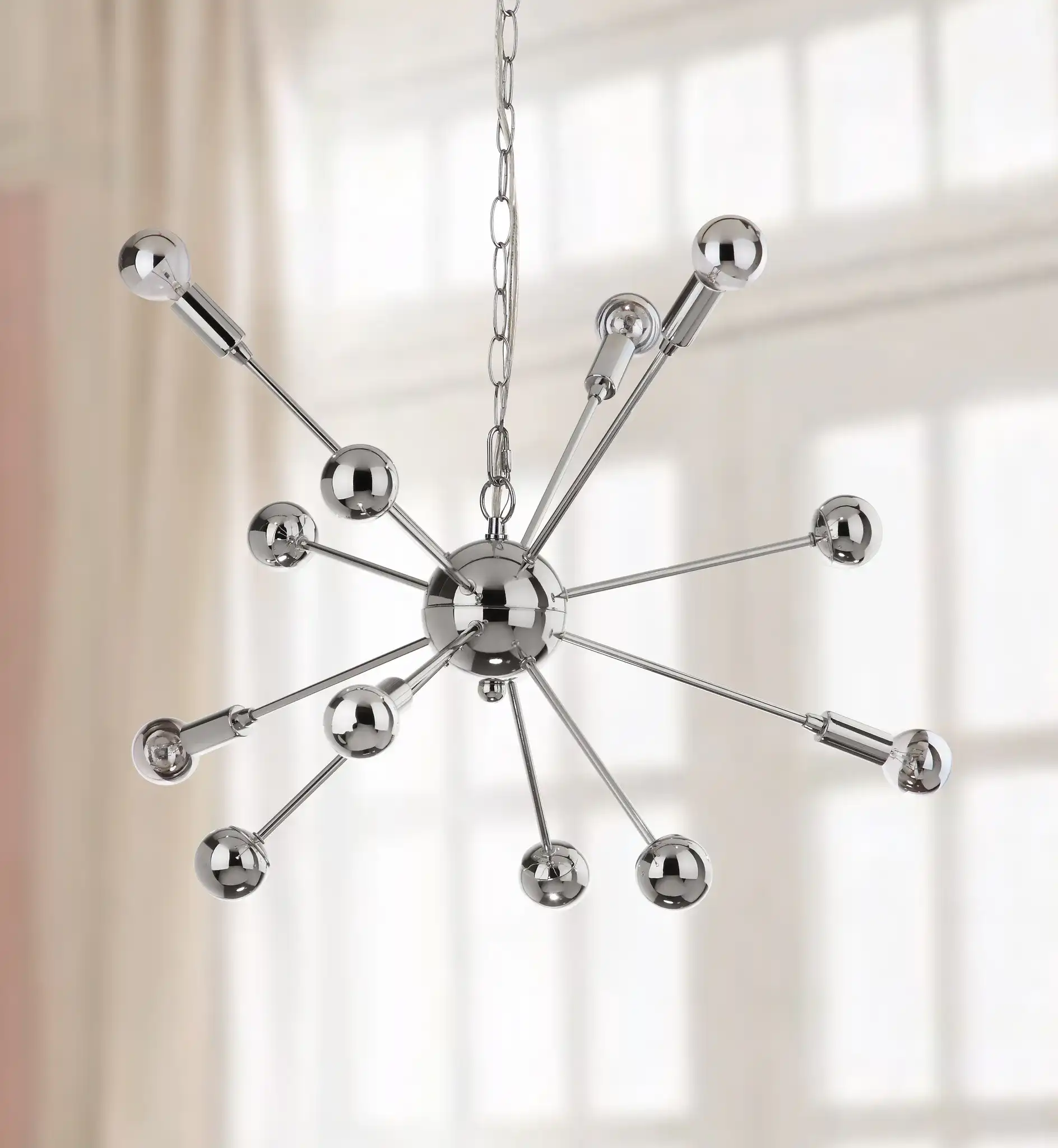Matrix Sputnik Pendant Lamp in Chrome in a styled room