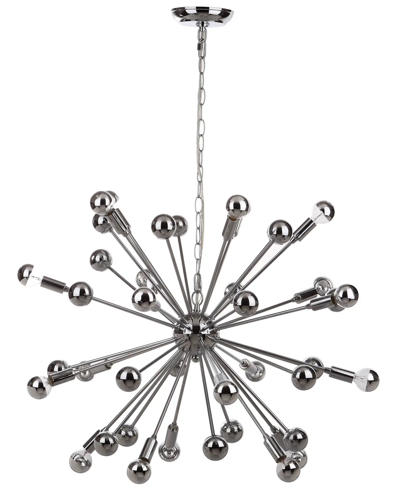 Starburst Sputnik Pendant Lamp in Chrome, detail view