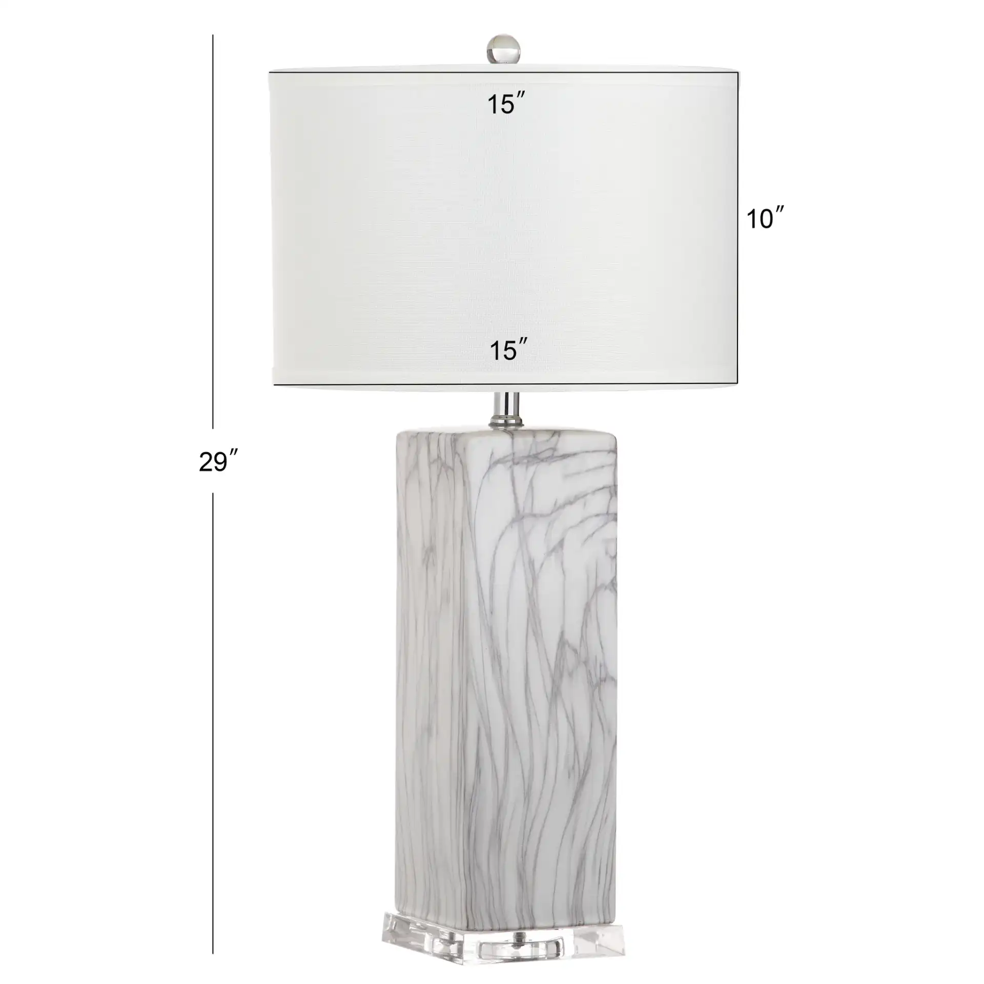 Olympia Table Lamp (Set Of 2) in Black / White, detail view