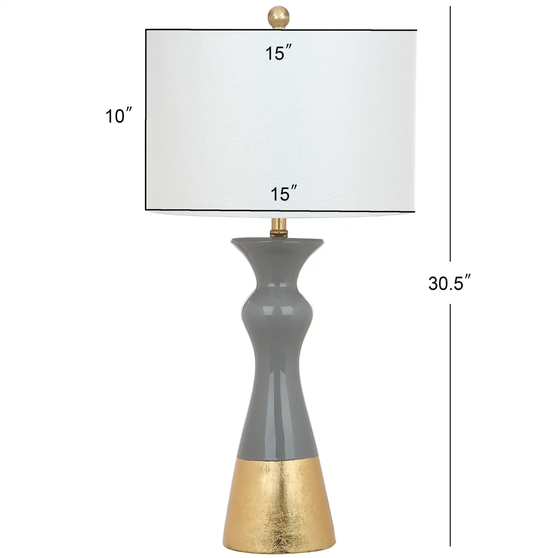 Iris Table Lamp (Set Of 2) in Gray / Gold, detail view